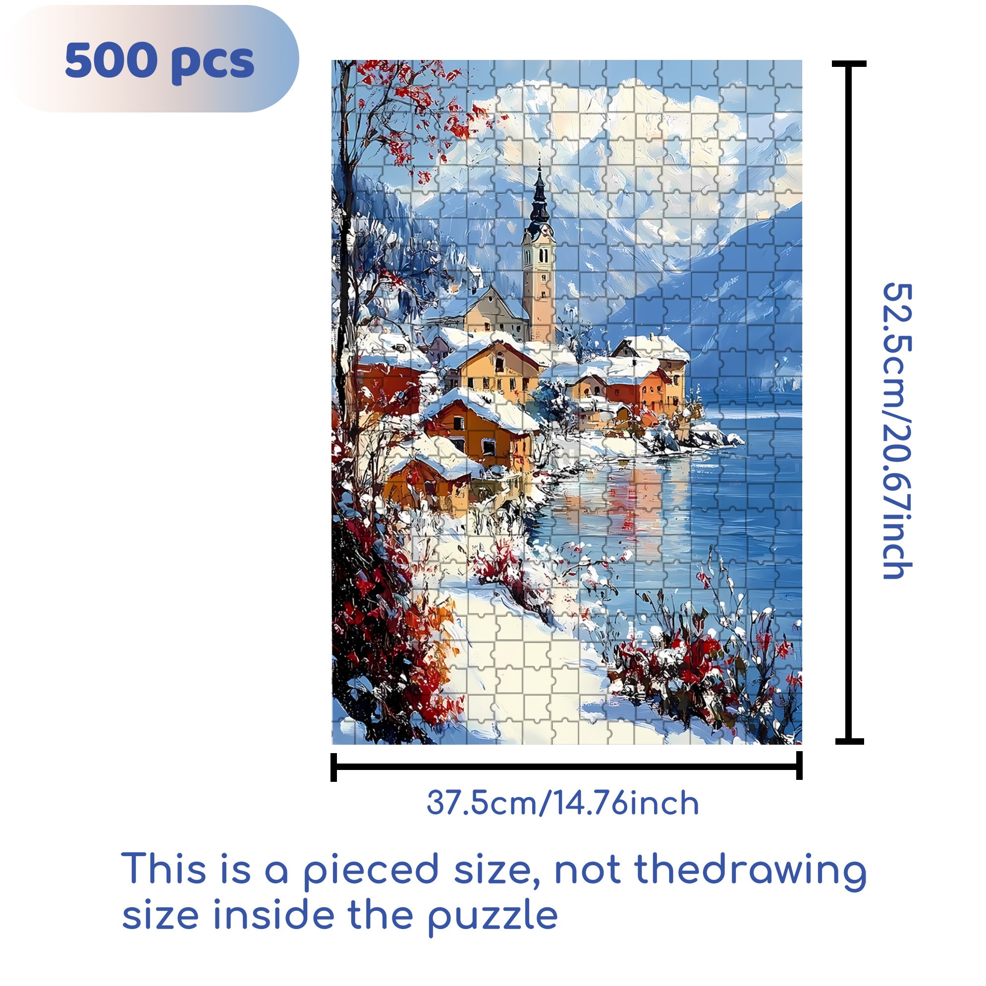 Snowland 500pcs/1000pcs Jigsaw Puzzle, Scratch-Resistant, Interactive Family Game & Brain-Boosting DIY Decor, Perfect for Halloween, Christmas & New Year Gifts, Family Puzzle Game