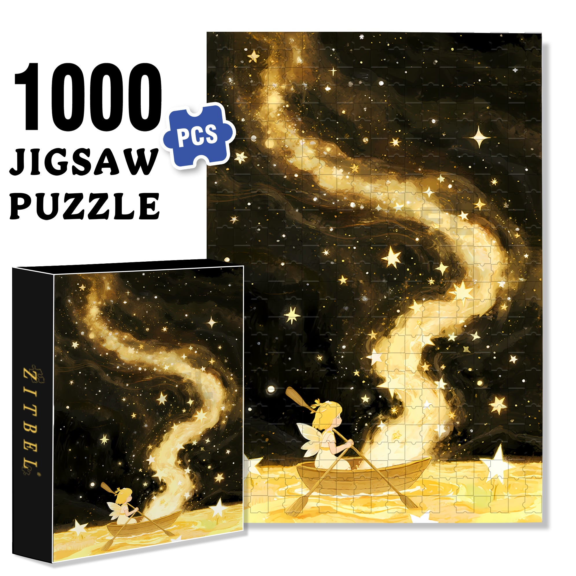 Starry Sky 500pcs/1000pcs Jigsaw Puzzle, Scratch-Resistant, Interactive Family Game & Brain-Boosting DIY Decor, Perfect for Halloween, Christmas & New Year Gifts, Family Puzzle Game