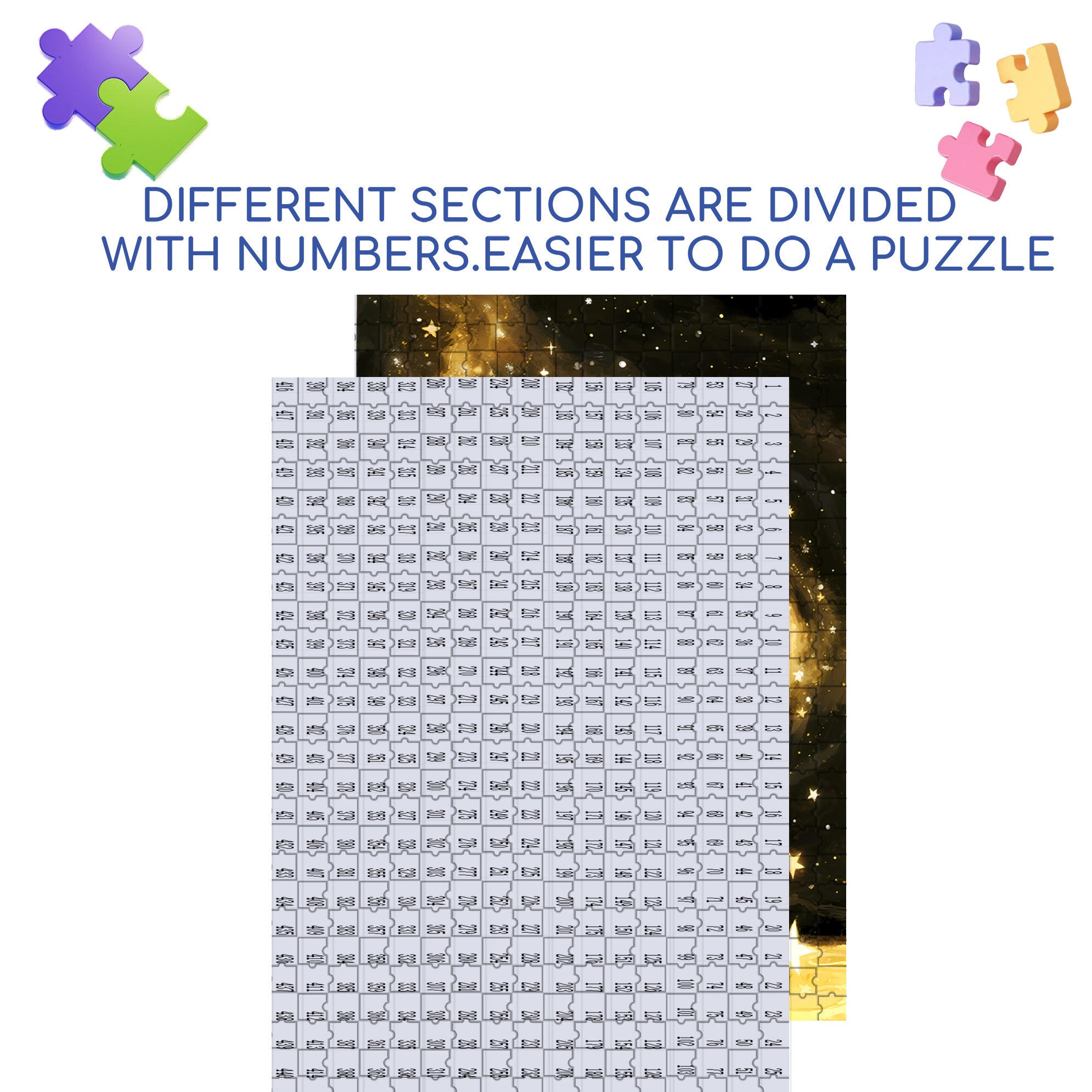 Starry Sky 500pcs/1000pcs Jigsaw Puzzle, Scratch-Resistant, Interactive Family Game & Brain-Boosting DIY Decor, Perfect for Halloween, Christmas & New Year Gifts, Family Puzzle Game