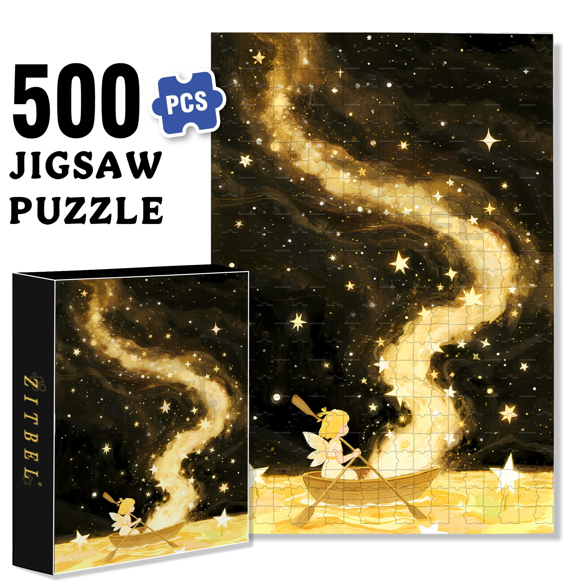 Starry Sky 500pcs/1000pcs Jigsaw Puzzle, Scratch-Resistant, Interactive Family Game & Brain-Boosting DIY Decor, Perfect for Halloween, Christmas & New Year Gifts, Family Puzzle Game