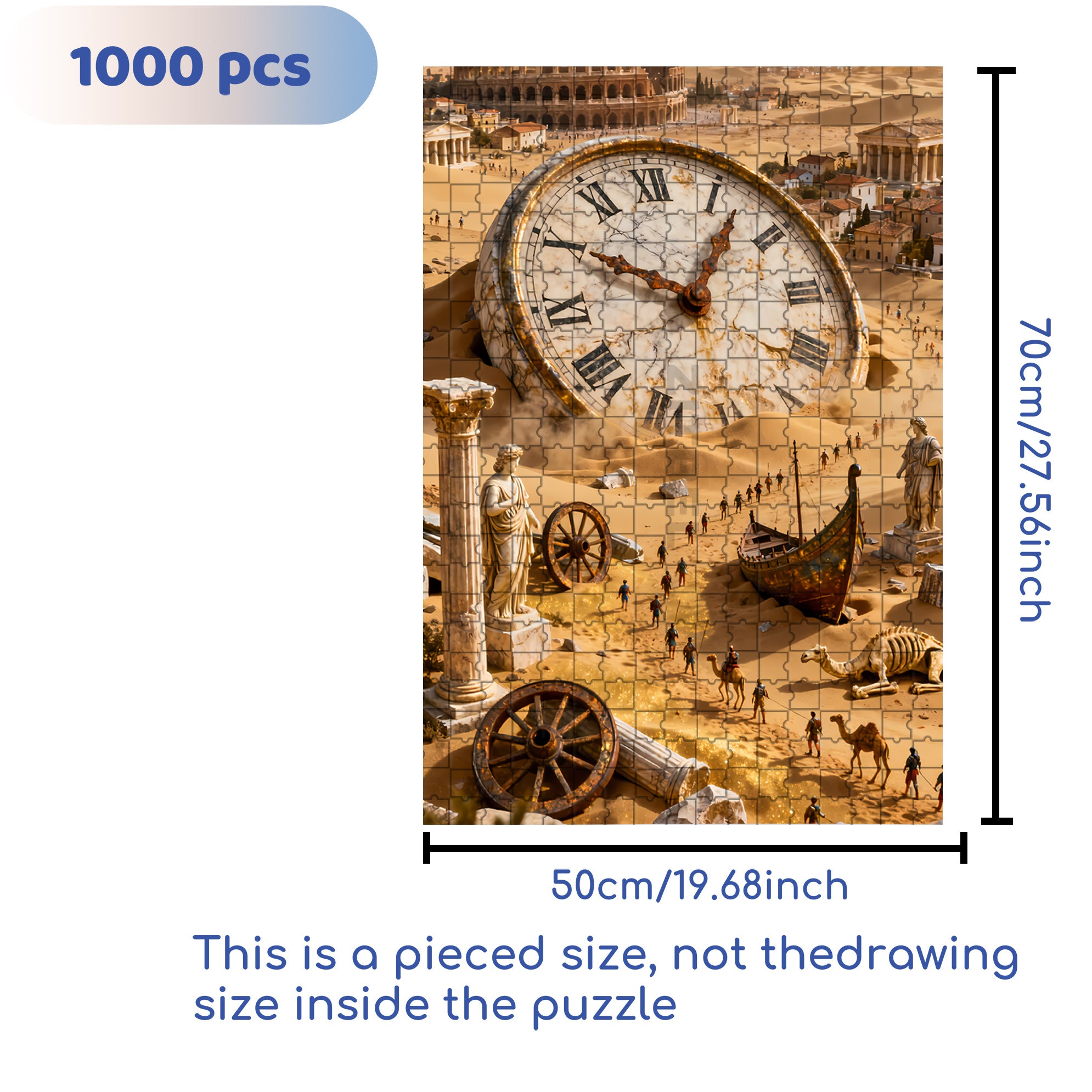 Time Goes By 500pcs/1000pcs Jigsaw Puzzle, Scratch-Resistant, Interactive Family Game & Brain-Boosting DIY Decor, Perfect for Halloween, Christmas & New Year Gifts, Family Puzzle Game