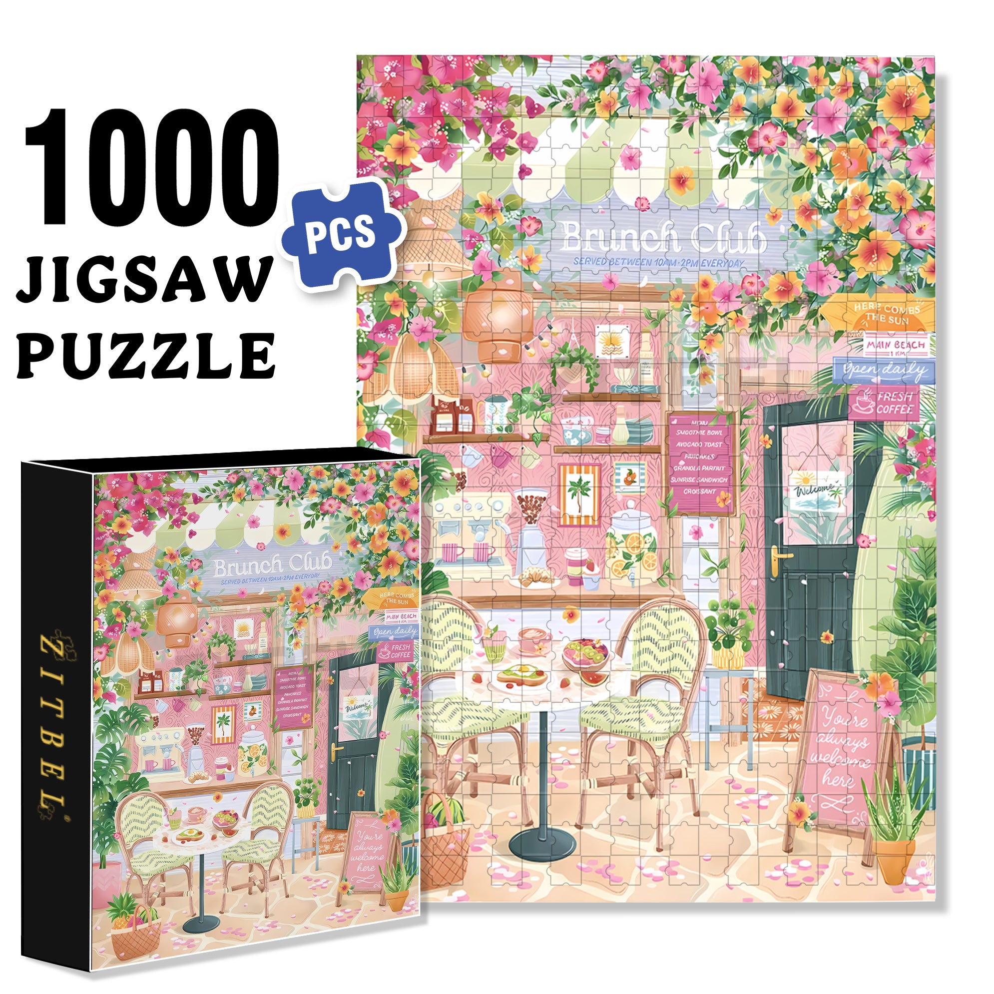 Brunch 500pcs/1000pcs Jigsaw Puzzle, Scratch-Resistant, Interactive Family Game & Brain-Boosting DIY Decor, Perfect for Halloween, Christmas & New Year Gifts, Family Puzzle Game