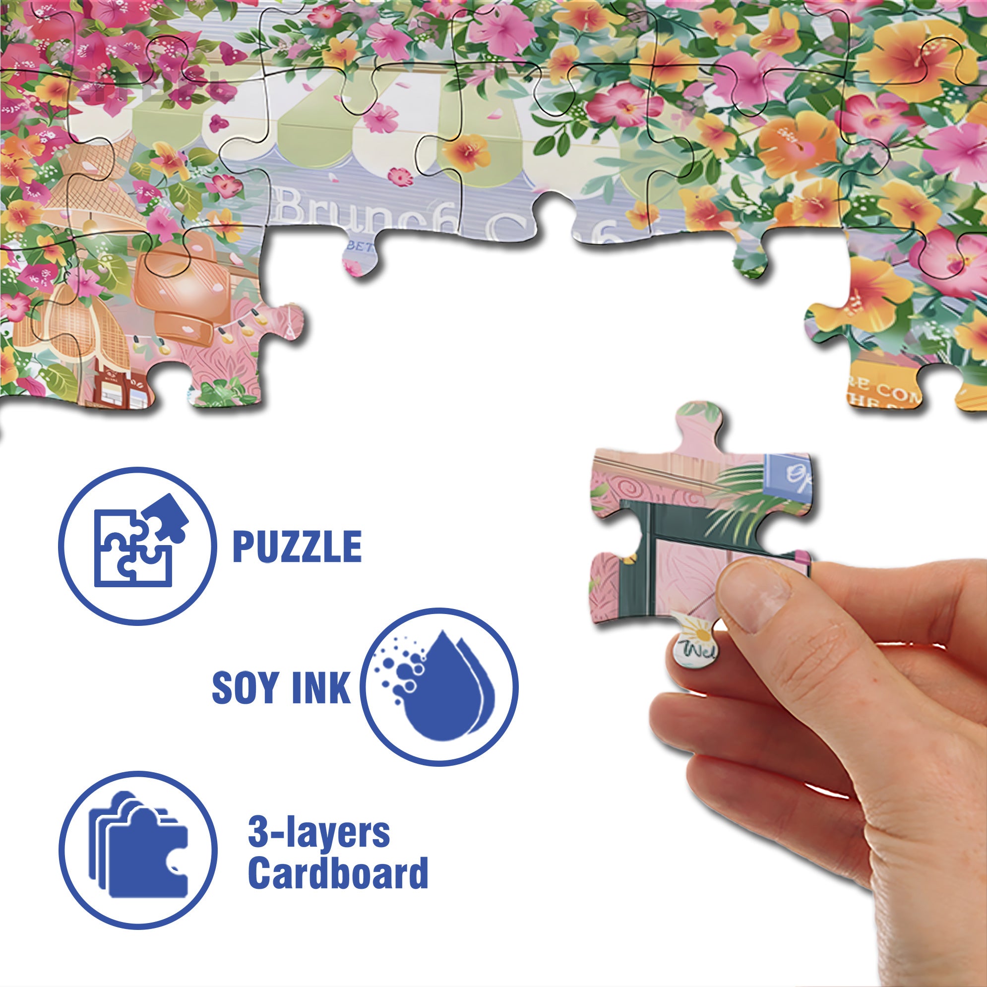 Brunch 500pcs/1000pcs Jigsaw Puzzle, Scratch-Resistant, Interactive Family Game & Brain-Boosting DIY Decor, Perfect for Halloween, Christmas & New Year Gifts, Family Puzzle Game