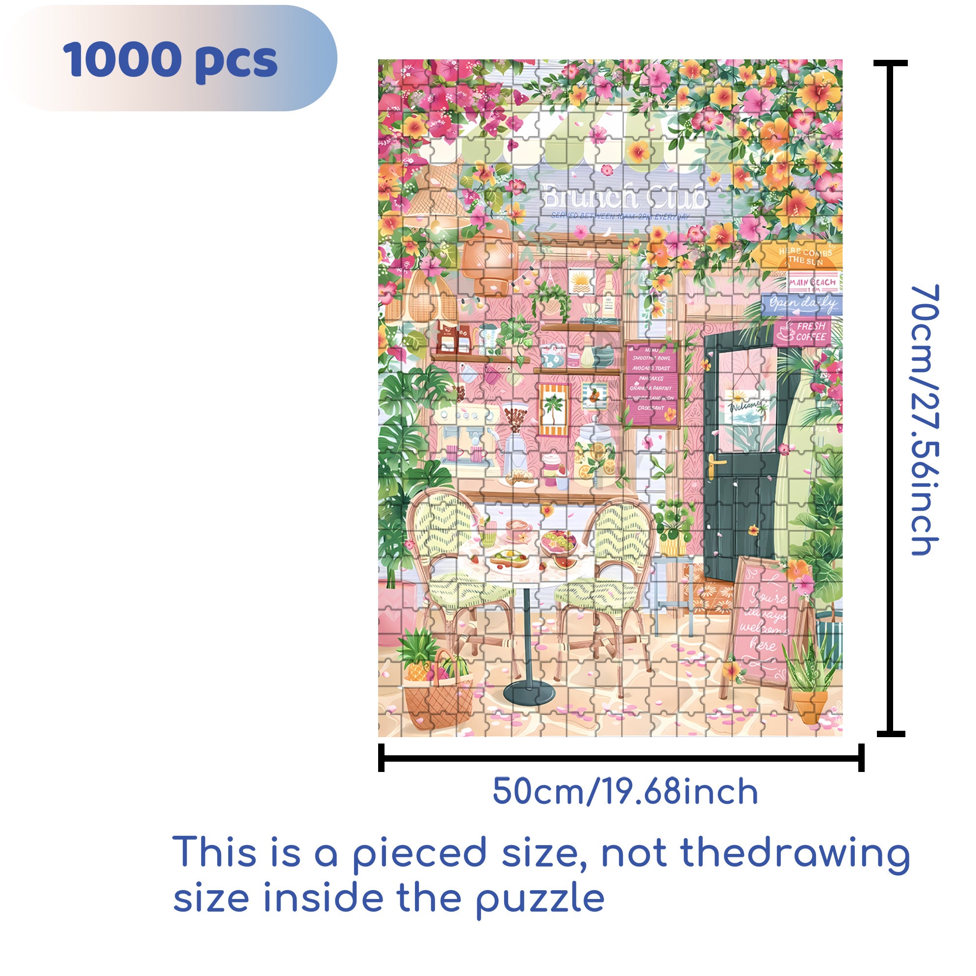 Brunch 500pcs/1000pcs Jigsaw Puzzle, Scratch-Resistant, Interactive Family Game & Brain-Boosting DIY Decor, Perfect for Halloween, Christmas & New Year Gifts, Family Puzzle Game