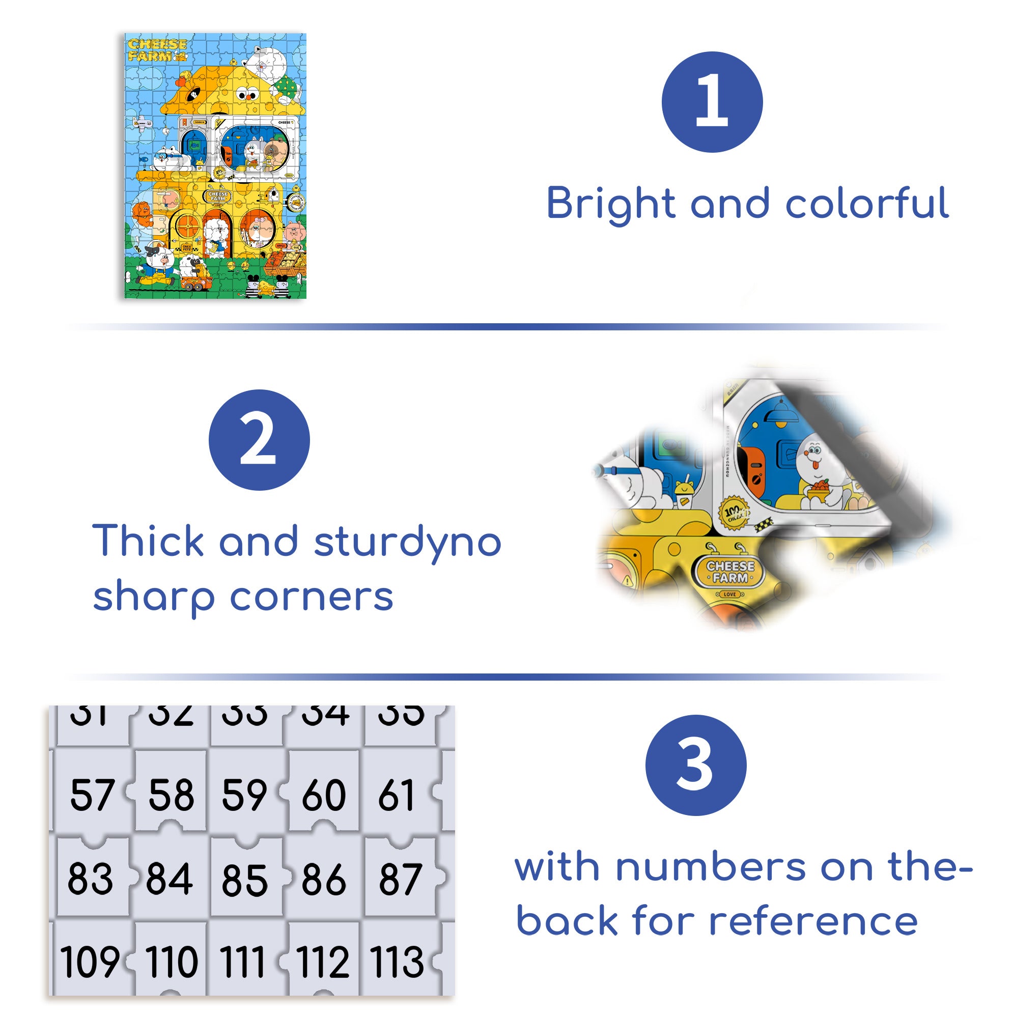 Cheese Farm 500pcs/1000pcs Jigsaw Puzzle, Scratch-Resistant, Interactive Family Game & Brain-Boosting DIY Decor, Perfect for Halloween, Christmas & New Year Gifts, Family Puzzle Game