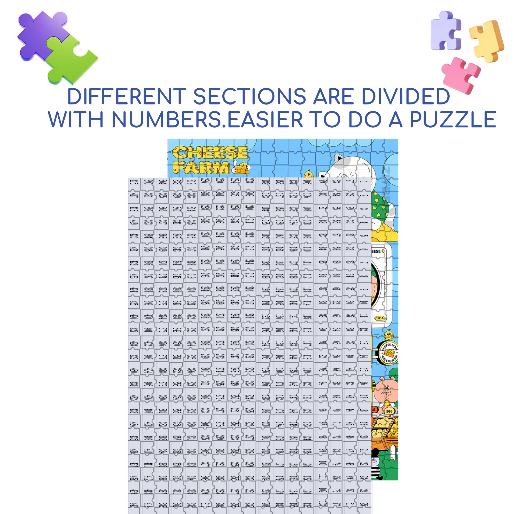 Cheese Farm 500pcs/1000pcs Jigsaw Puzzle, Scratch-Resistant, Interactive Family Game & Brain-Boosting DIY Decor, Perfect for Halloween, Christmas & New Year Gifts, Family Puzzle Game