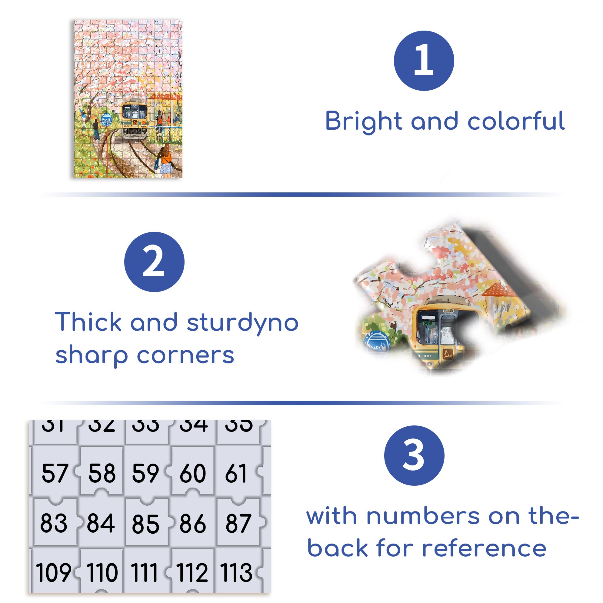 Cherry Blossom Trees 500pcs/1000pcs Jigsaw Puzzle, Scratch-Resistant, Interactive Family Game & Brain-Boosting DIY Decor, Perfect for Halloween, Christmas & New Year Gifts, Family Puzzle Game