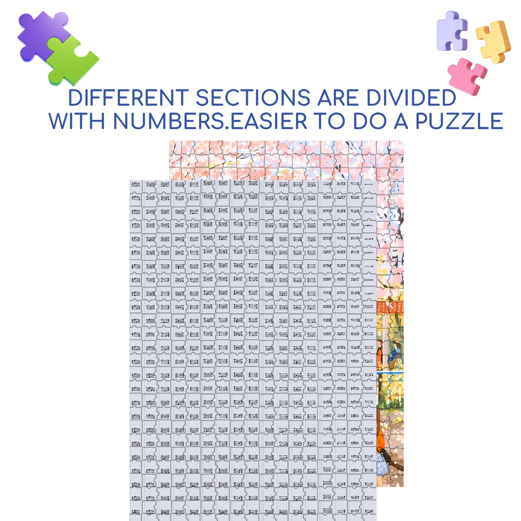 Cherry Blossom Trees 500pcs/1000pcs Jigsaw Puzzle, Scratch-Resistant, Interactive Family Game & Brain-Boosting DIY Decor, Perfect for Halloween, Christmas & New Year Gifts, Family Puzzle Game