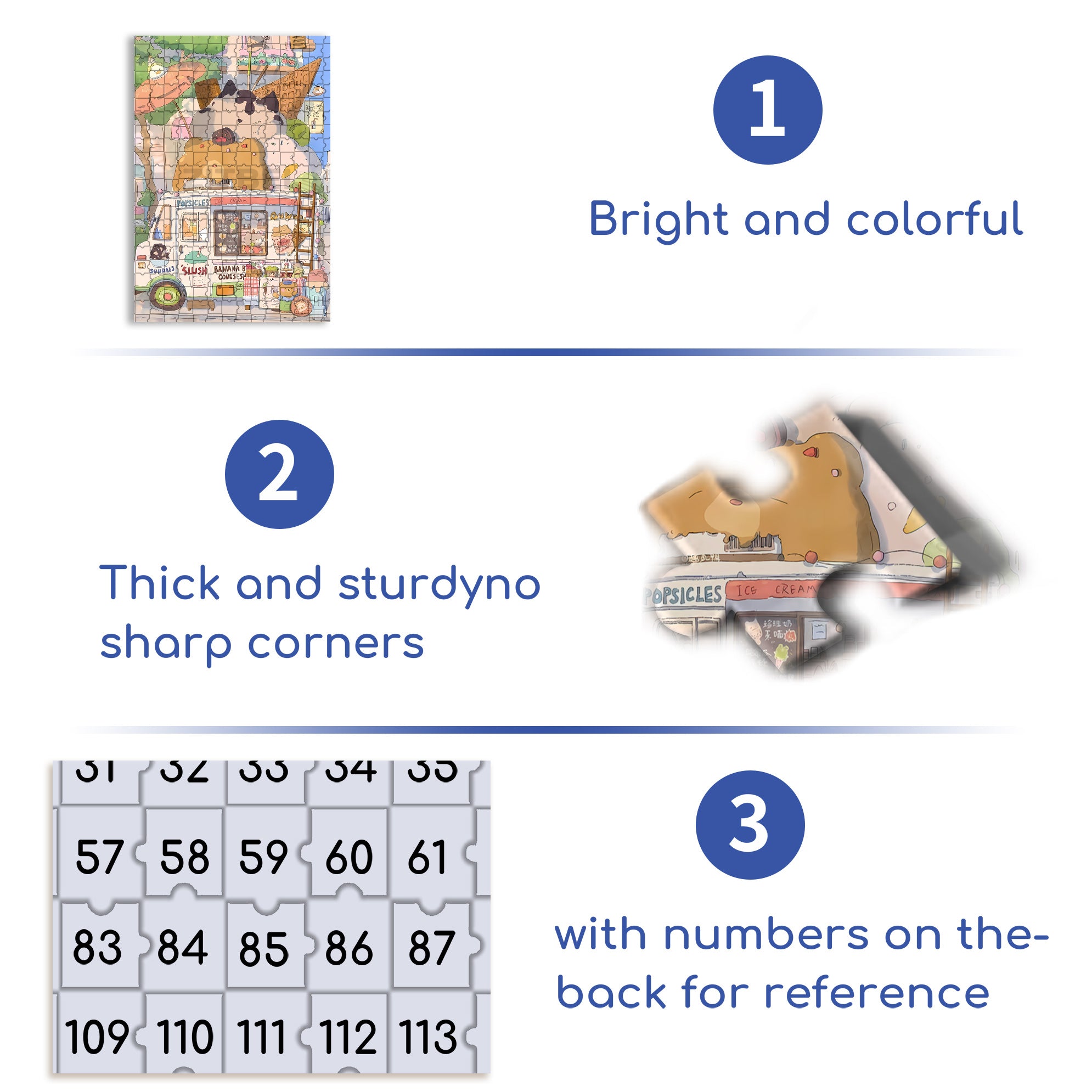 Duck Ice Cream Truck 500pcs/1000pcs Jigsaw Puzzle, Scratch-Resistant, Interactive Family Game & Brain-Boosting DIY Decor, Perfect for Halloween, Christmas & New Year Gifts, Family Puzzle Game