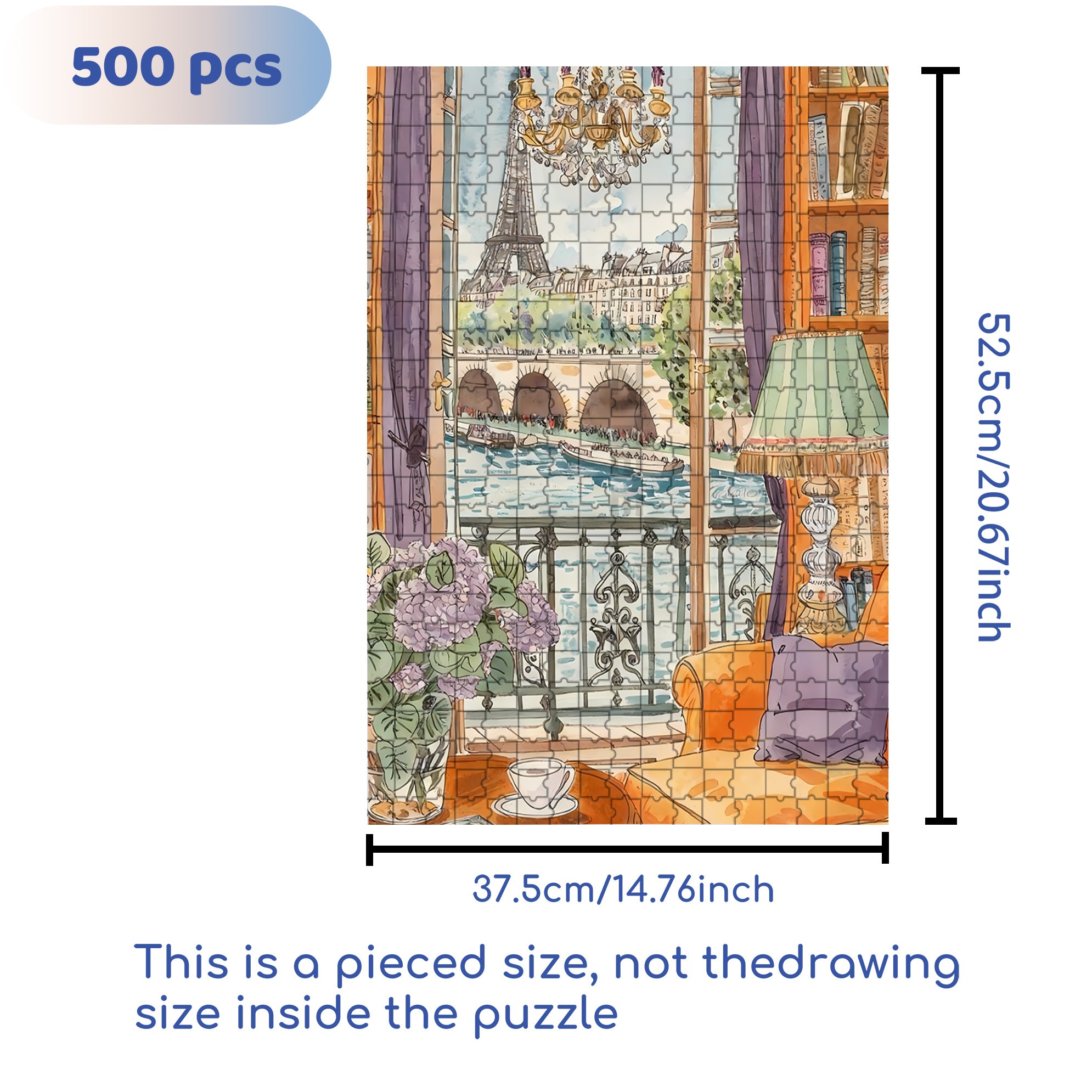 Enjoy the Seine 500pcs/1000pcs Jigsaw Puzzle, Scratch-Resistant, Interactive Family Game & Brain-Boosting DIY Decor, Perfect for Halloween, Christmas & New Year Gifts, Family Puzzle Game
