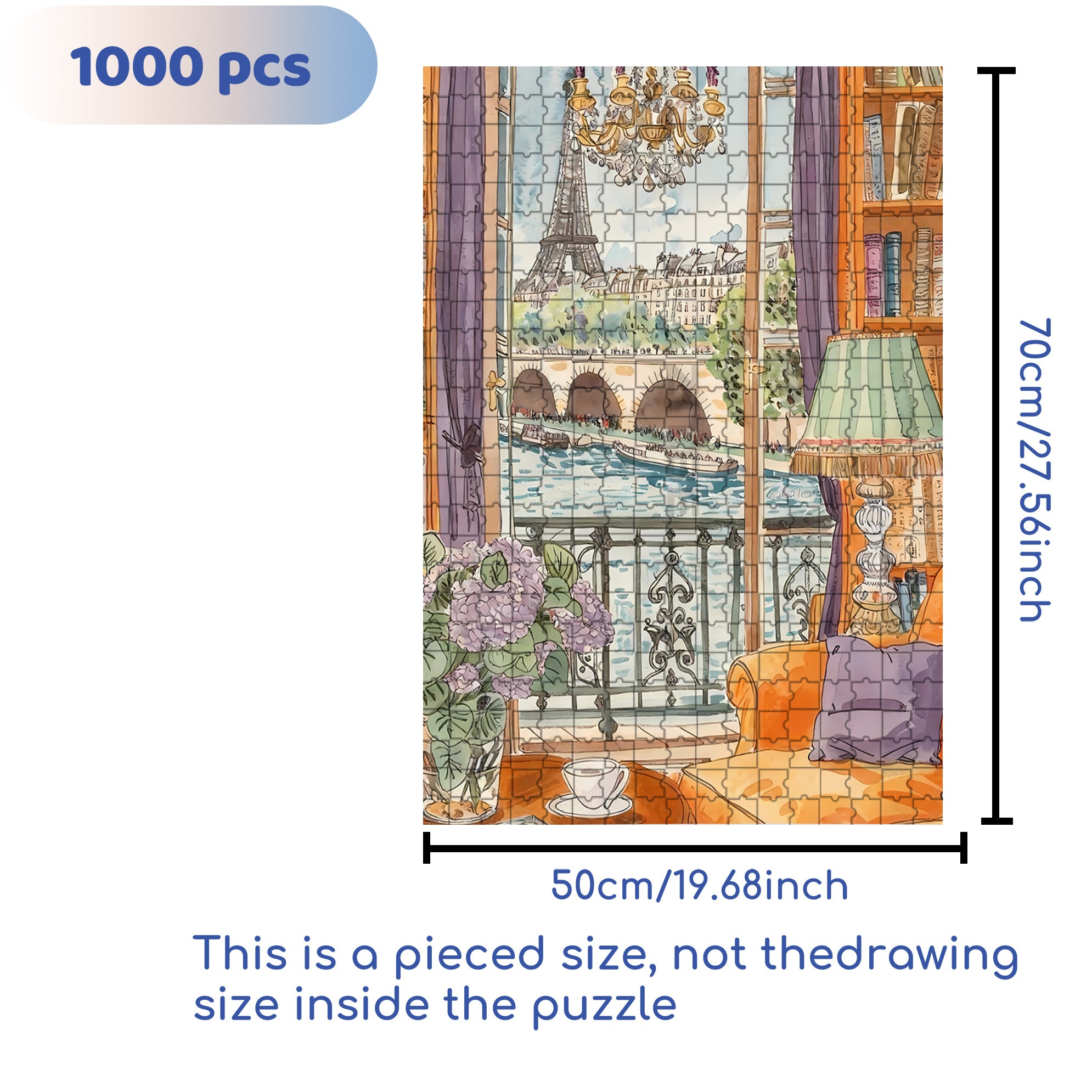 Enjoy the Seine 500pcs/1000pcs Jigsaw Puzzle, Scratch-Resistant, Interactive Family Game & Brain-Boosting DIY Decor, Perfect for Halloween, Christmas & New Year Gifts, Family Puzzle Game