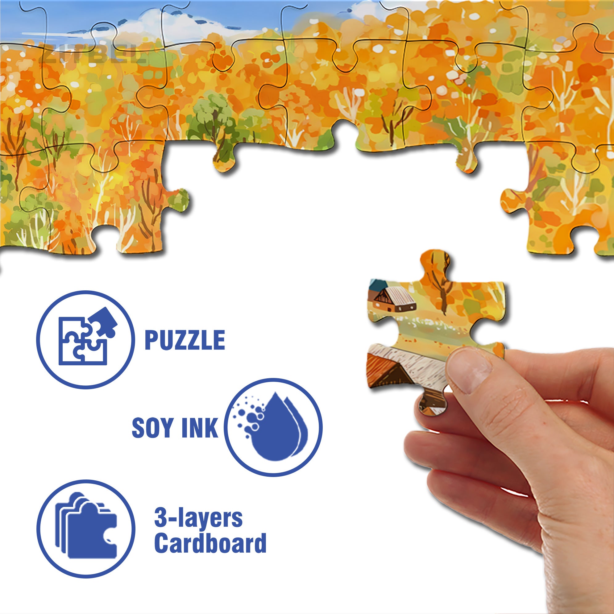 Farm Carnival 500pcs/1000pcs Jigsaw Puzzle, Scratch-Resistant, Interactive Family Game & Brain-Boosting DIY Decor, Perfect for Halloween, Christmas & New Year Gifts, Family Puzzle Game