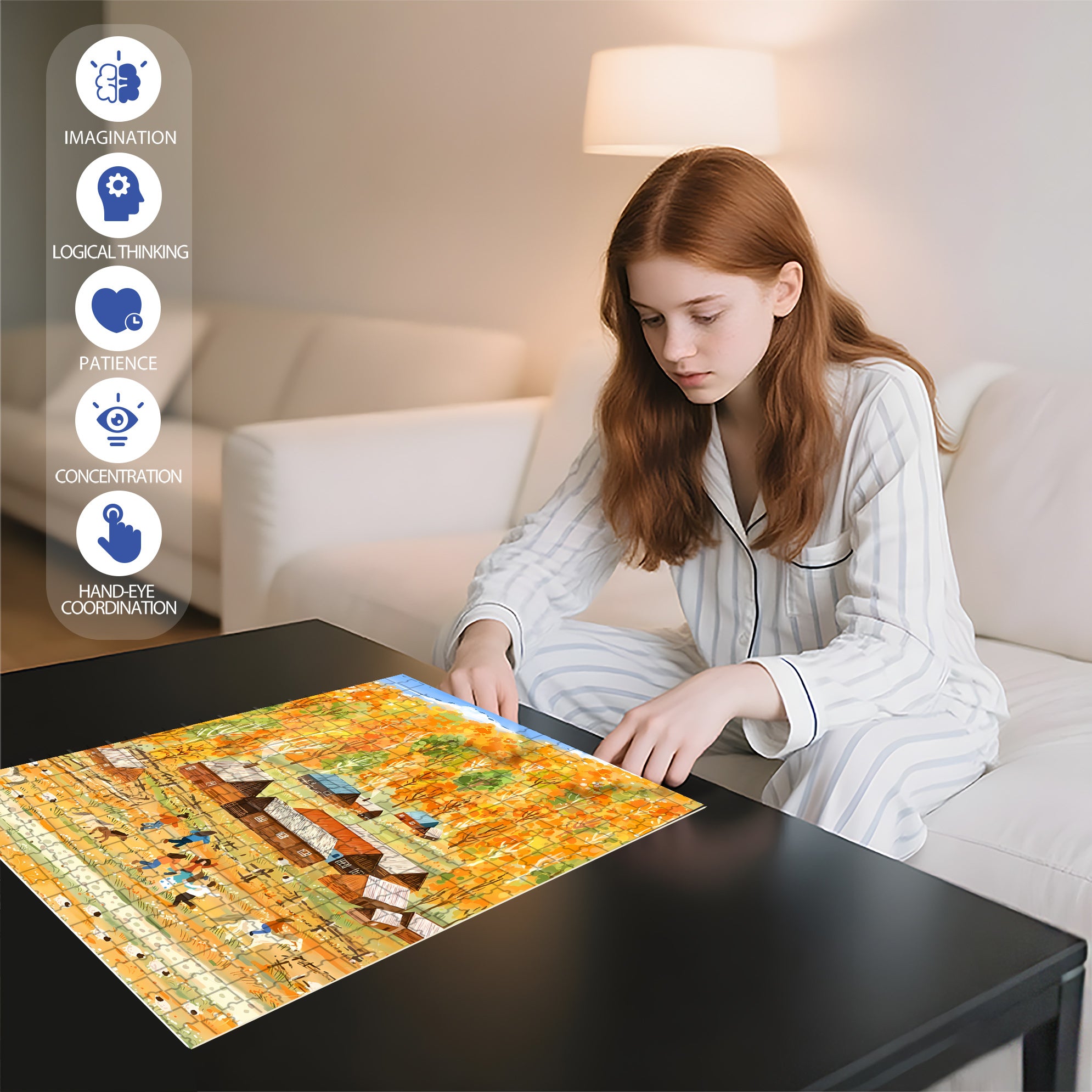 Farm Carnival 500pcs/1000pcs Jigsaw Puzzle, Scratch-Resistant, Interactive Family Game & Brain-Boosting DIY Decor, Perfect for Halloween, Christmas & New Year Gifts, Family Puzzle Game