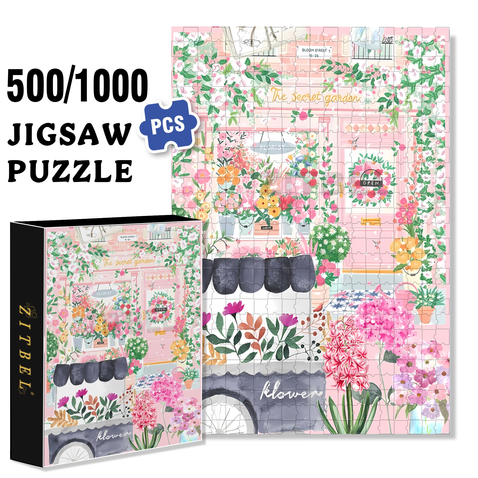 Floralssss 500pcs/1000pcs Jigsaw Puzzle, Scratch-Resistant, Interactive Family Game & Brain-Boosting DIY Decor, Perfect for Halloween, Christmas & New Year Gifts, Family Puzzle Game
