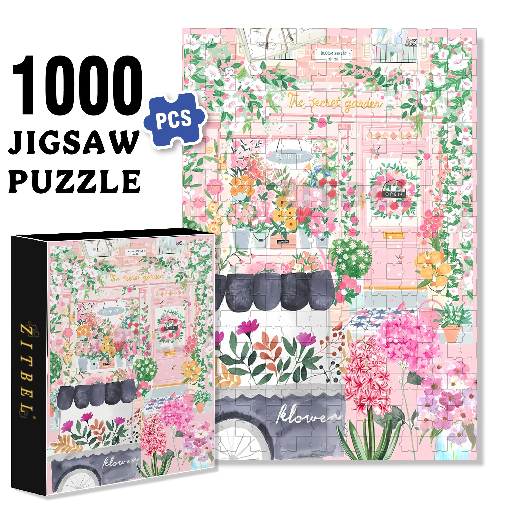 Floralssss 500pcs/1000pcs Jigsaw Puzzle, Scratch-Resistant, Interactive Family Game & Brain-Boosting DIY Decor, Perfect for Halloween, Christmas & New Year Gifts, Family Puzzle Game