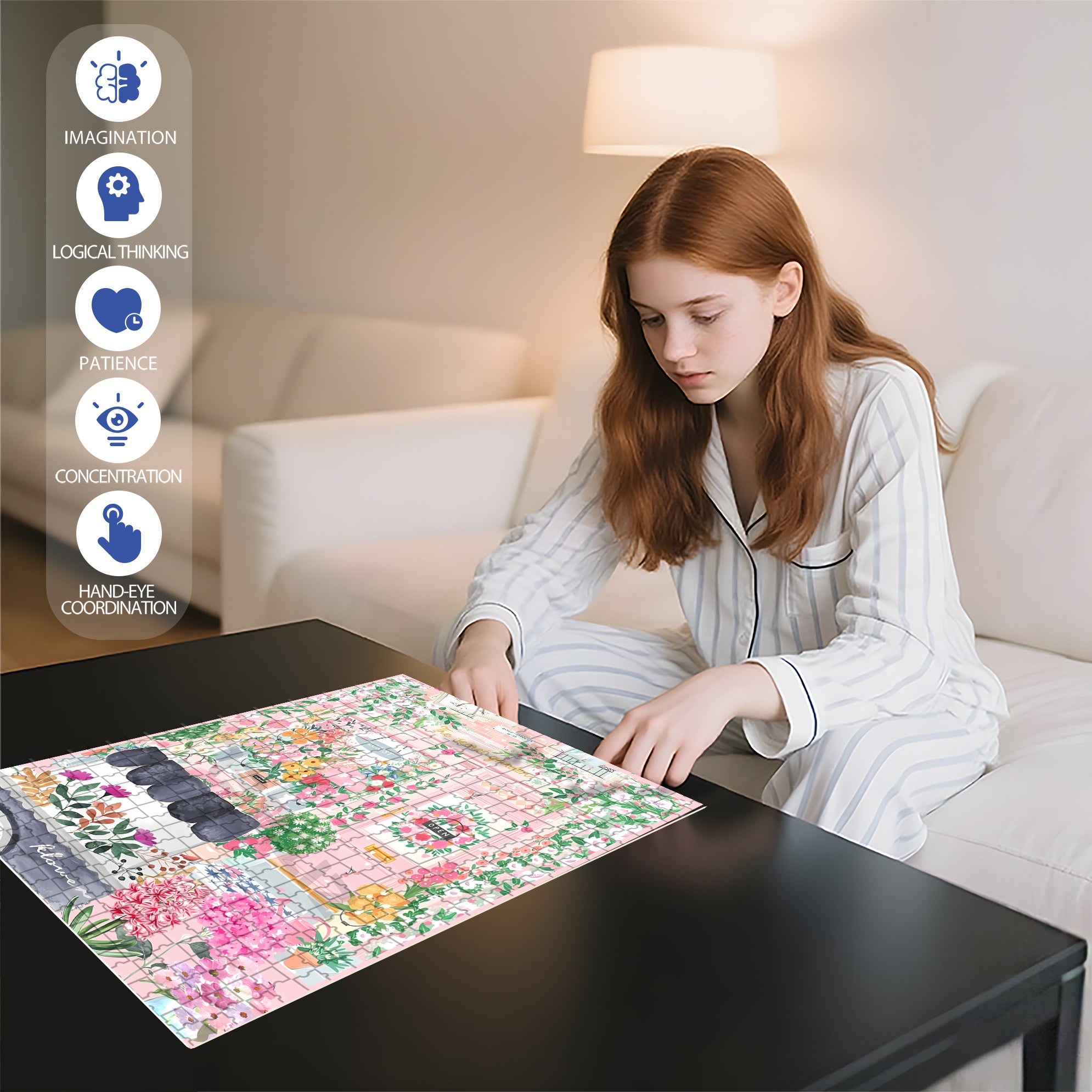 Floralssss 500pcs/1000pcs Jigsaw Puzzle, Scratch-Resistant, Interactive Family Game & Brain-Boosting DIY Decor, Perfect for Halloween, Christmas & New Year Gifts, Family Puzzle Game