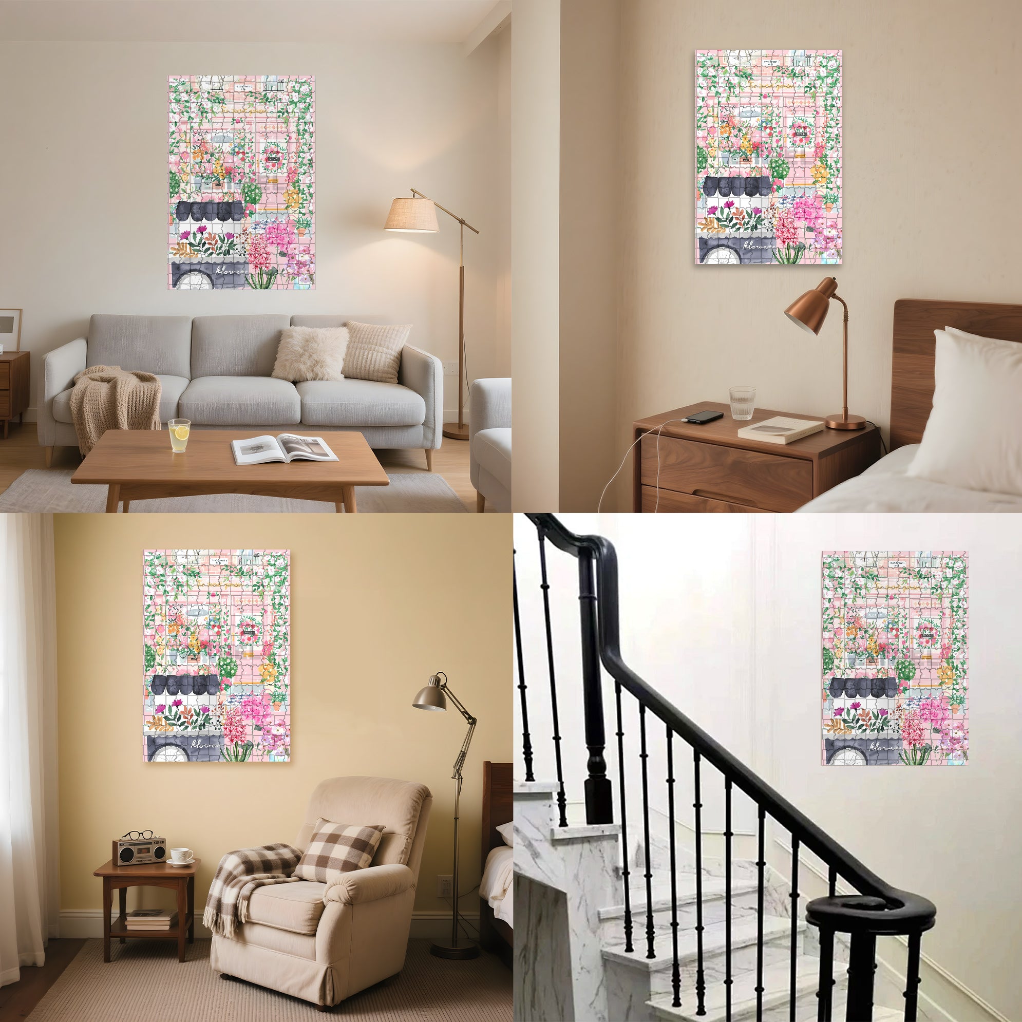 Floralssss 500pcs/1000pcs Jigsaw Puzzle, Scratch-Resistant, Interactive Family Game & Brain-Boosting DIY Decor, Perfect for Halloween, Christmas & New Year Gifts, Family Puzzle Game