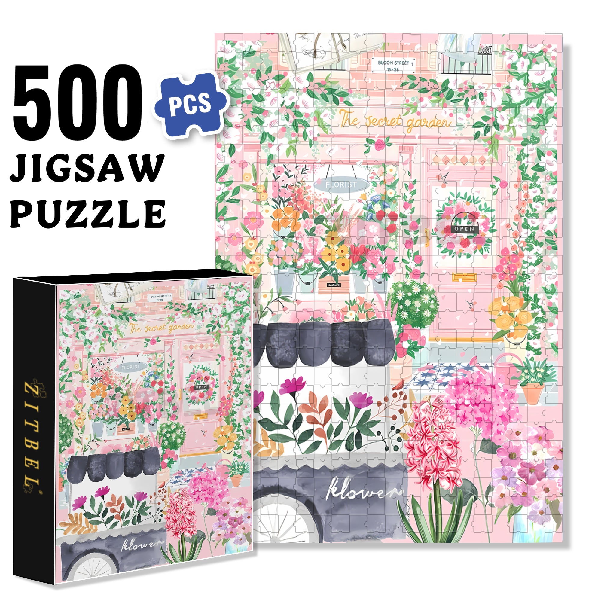 Floralssss 500pcs/1000pcs Jigsaw Puzzle, Scratch-Resistant, Interactive Family Game & Brain-Boosting DIY Decor, Perfect for Halloween, Christmas & New Year Gifts, Family Puzzle Game