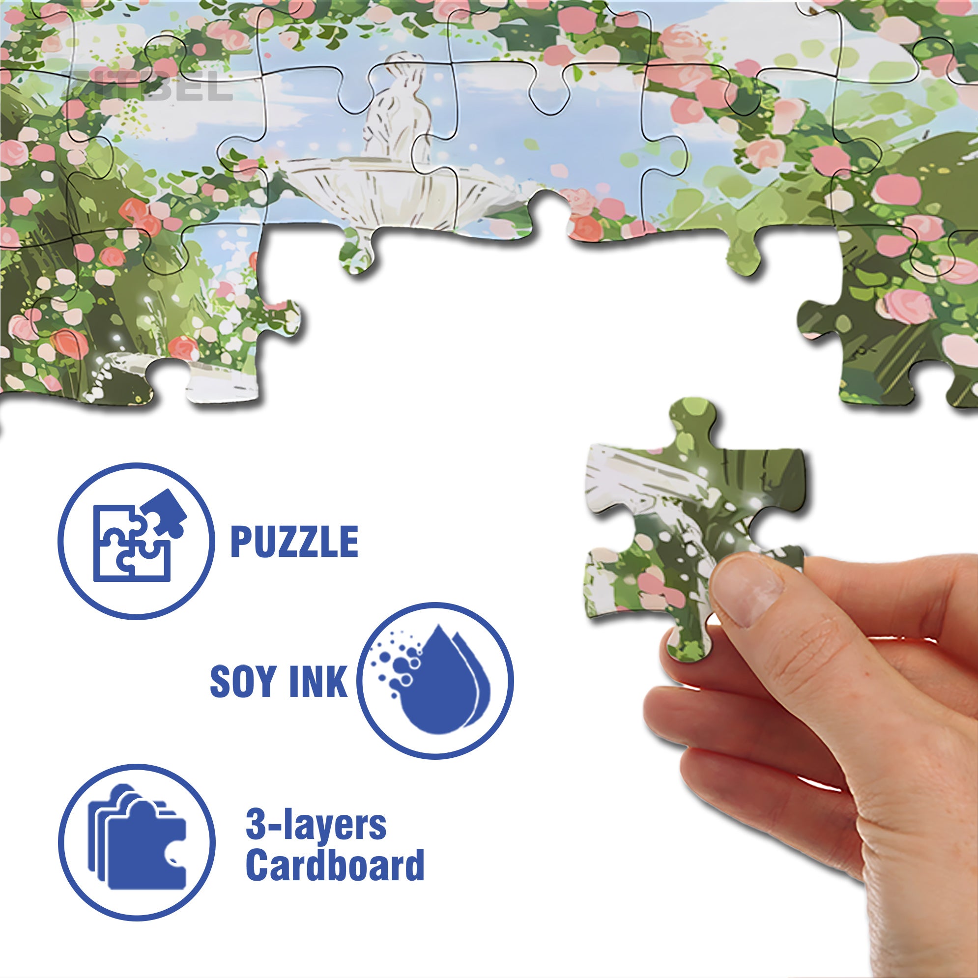 Fountain Of Happiness 500pcs/1000pcs Jigsaw Puzzle, Scratch-Resistant, Interactive Family Game & Brain-Boosting DIY Decor, Perfect for Halloween, Christmas & New Year Gifts, Family Puzzle Game