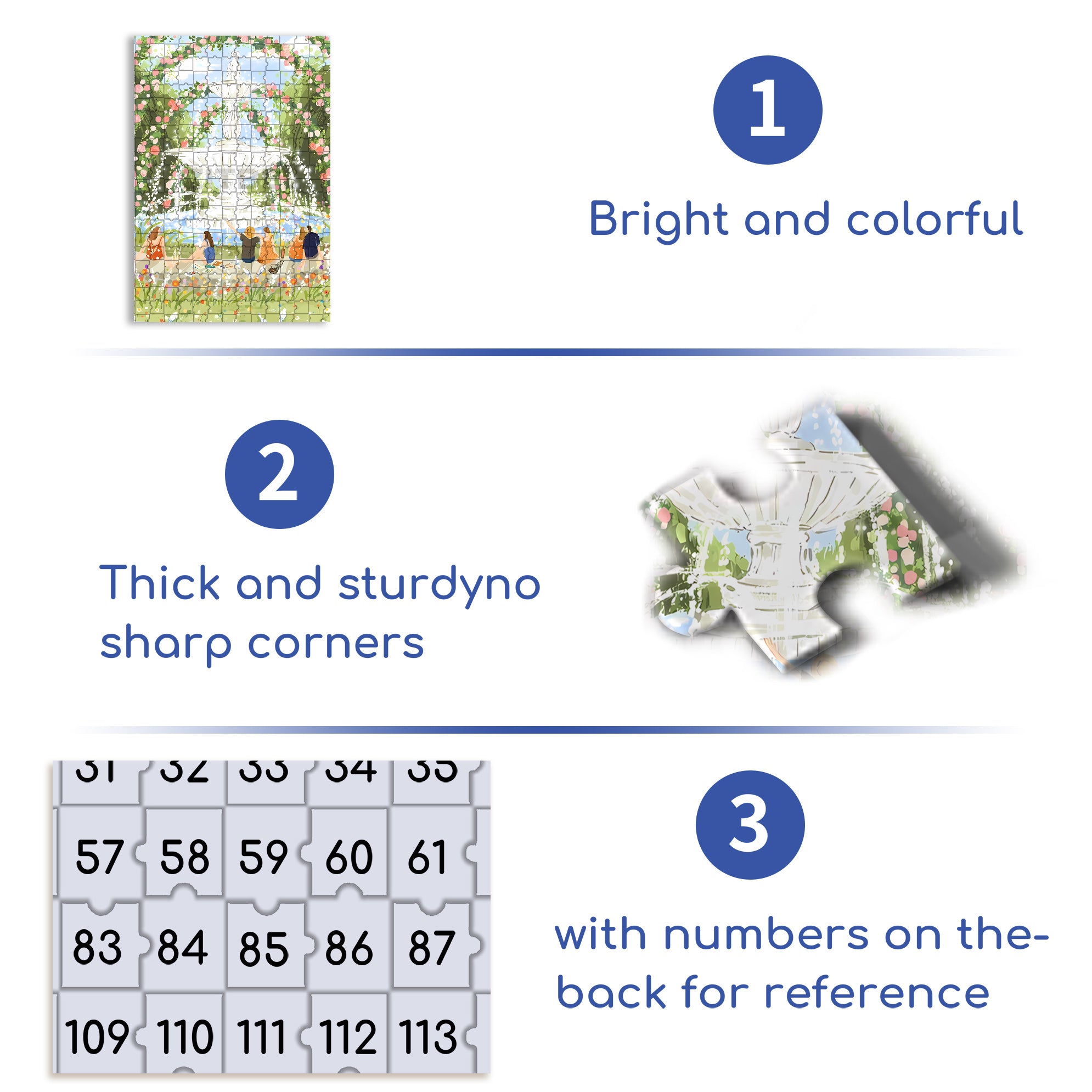 Fountain Of Happiness 500pcs/1000pcs Jigsaw Puzzle, Scratch-Resistant, Interactive Family Game & Brain-Boosting DIY Decor, Perfect for Halloween, Christmas & New Year Gifts, Family Puzzle Game