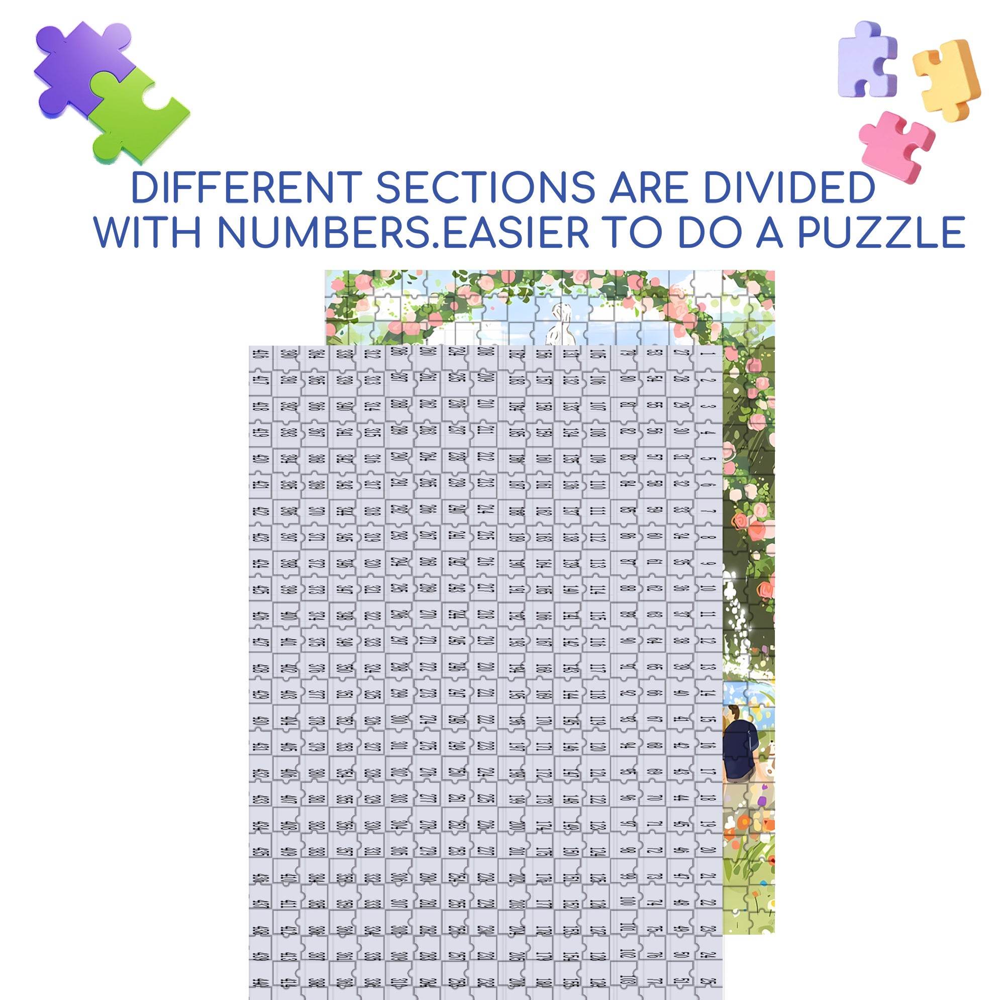 Fountain Of Happiness 500pcs/1000pcs Jigsaw Puzzle, Scratch-Resistant, Interactive Family Game & Brain-Boosting DIY Decor, Perfect for Halloween, Christmas & New Year Gifts, Family Puzzle Game