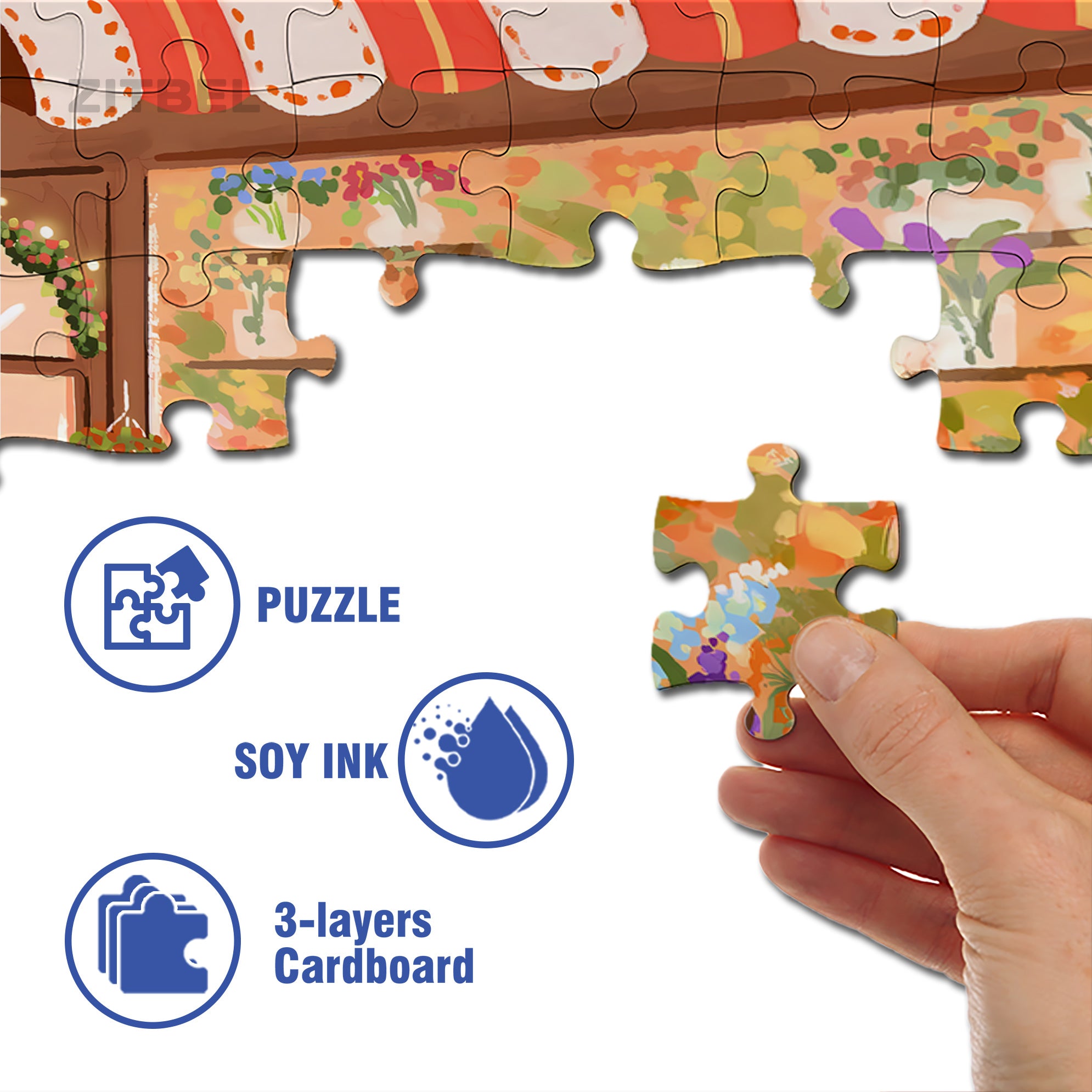 Go Shopping 500pcs/1000pcs Jigsaw Puzzle, Scratch-Resistant, Interactive Family Game & Brain-Boosting DIY Decor, Perfect for Halloween, Christmas & New Year Gifts, Family Puzzle Game