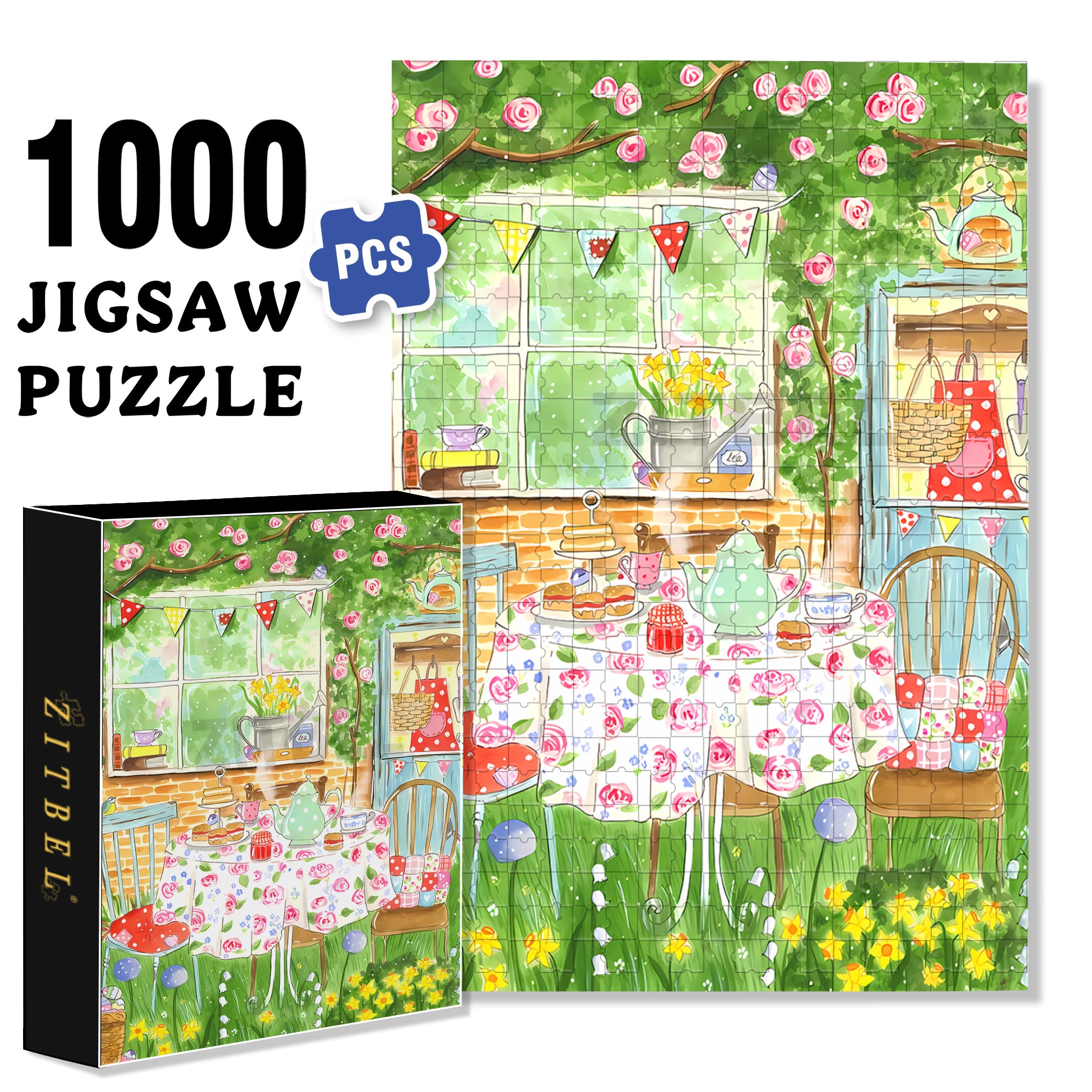 Go?ter de Paques 500pcs/1000pcs Jigsaw Puzzle, Scratch-Resistant, Interactive Family Game & Brain-Boosting DIY Decor, Perfect for Halloween, Christmas & New Year Gifts, Family Puzzle Game