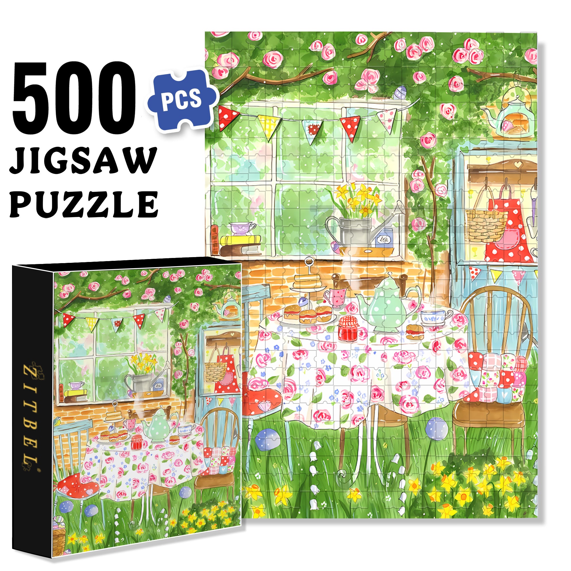 Go?ter de Paques 500pcs/1000pcs Jigsaw Puzzle, Scratch-Resistant, Interactive Family Game & Brain-Boosting DIY Decor, Perfect for Halloween, Christmas & New Year Gifts, Family Puzzle Game
