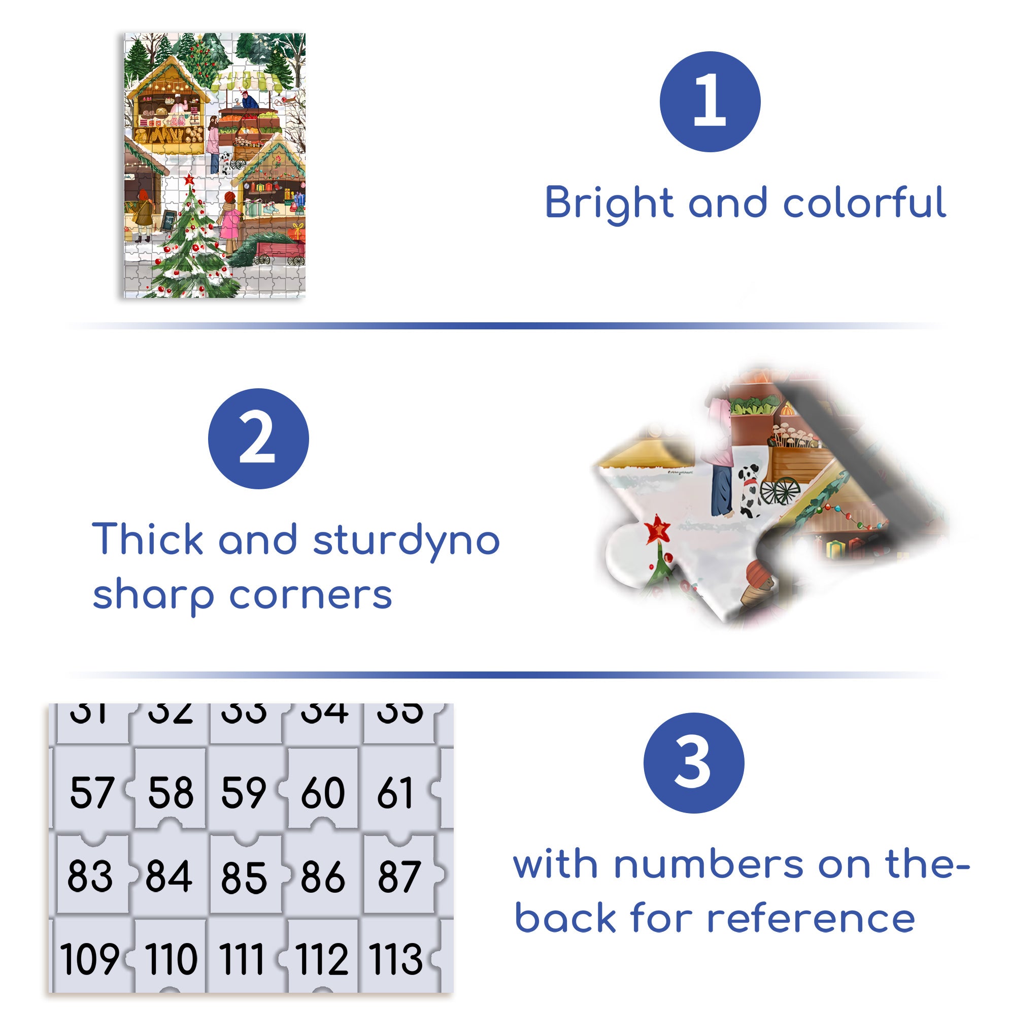 Holiday Market 500pcs/1000pcs Jigsaw Puzzle, Scratch-Resistant, Interactive Family Game & Brain-Boosting DIY Decor, Perfect for Halloween, Christmas & New Year Gifts, Family Puzzle Game