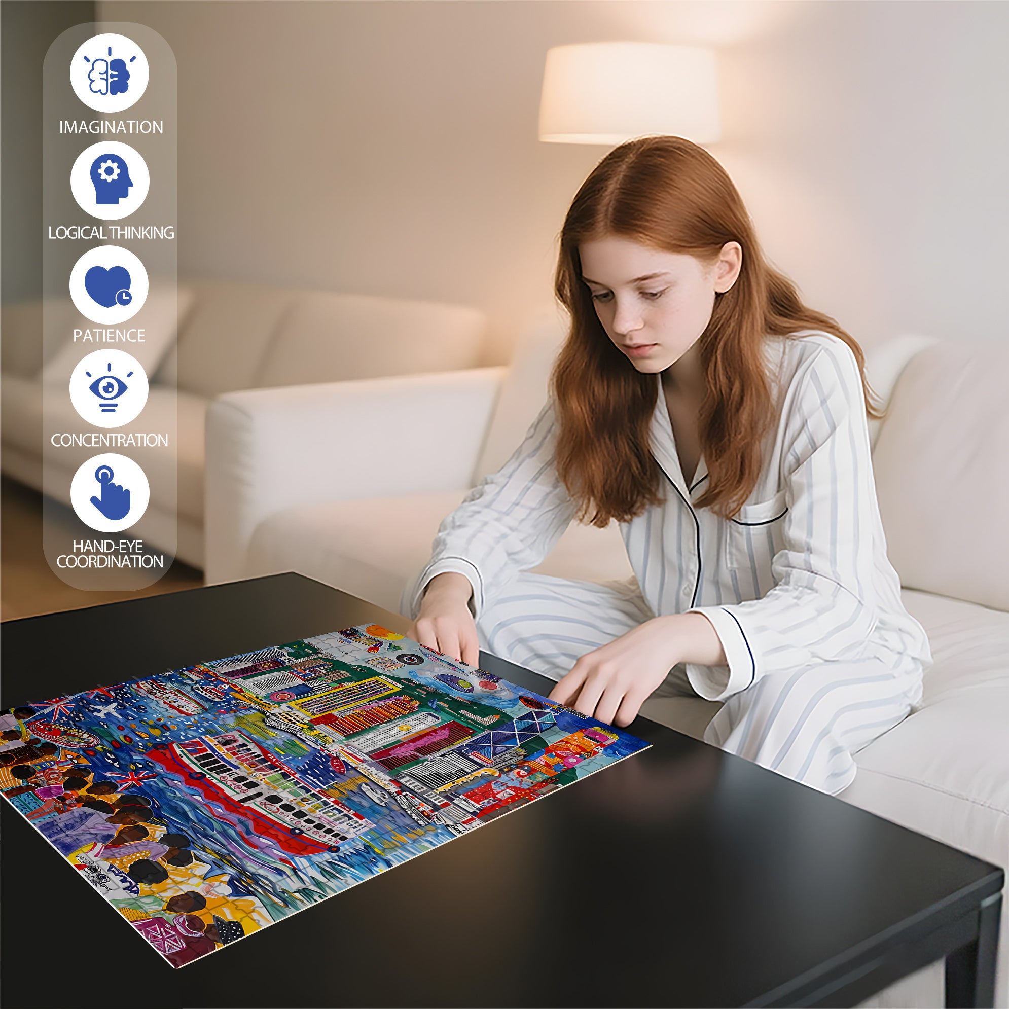 Hong Kong Victoria Harbour 500pcs/1000pcs Jigsaw Puzzle, Scratch-Resistant, Interactive Family Game & Brain-Boosting DIY Decor, Perfect for Halloween, Christmas & New Year Gifts, Family Puzzle Game