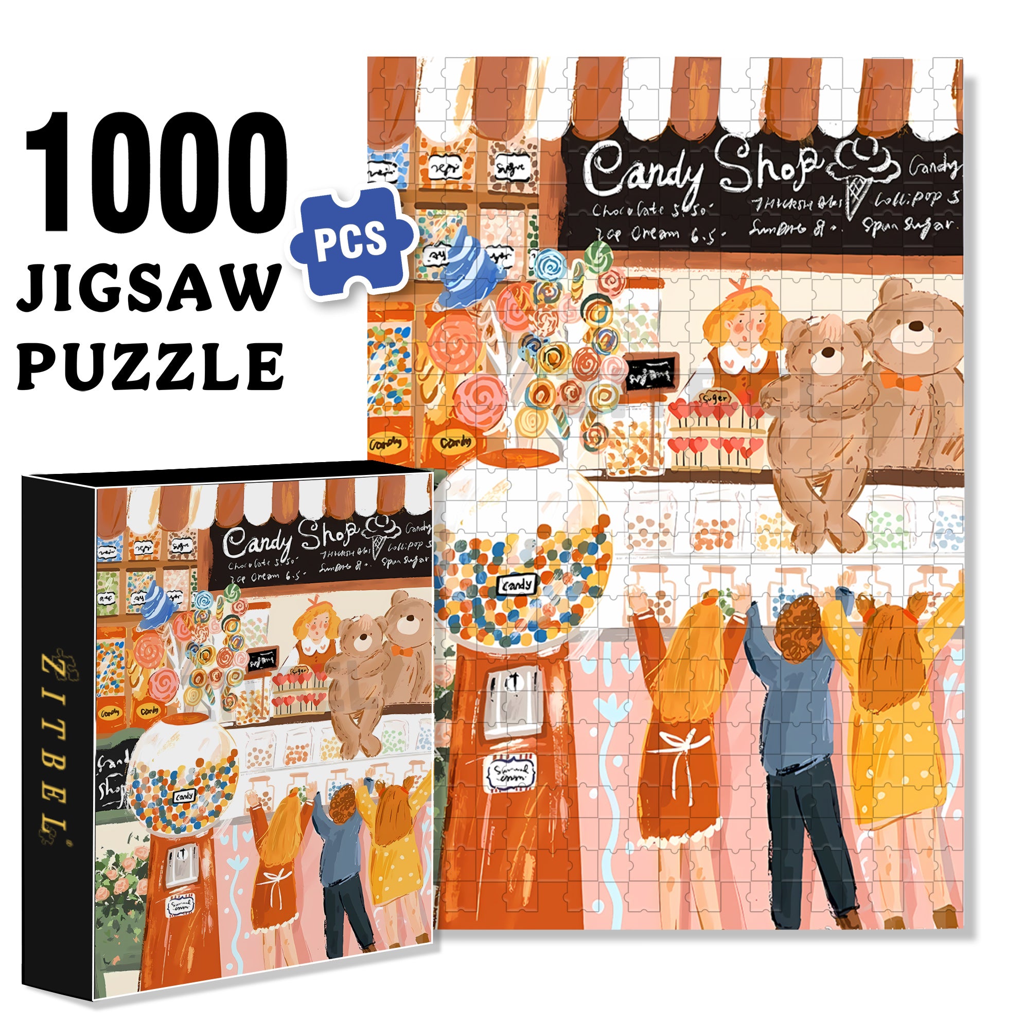Hooray 500pcs/1000pcs Jigsaw Puzzle, Scratch-Resistant, Interactive Family Game & Brain-Boosting DIY Decor, Perfect for Halloween, Christmas & New Year Gifts, Family Puzzle Game