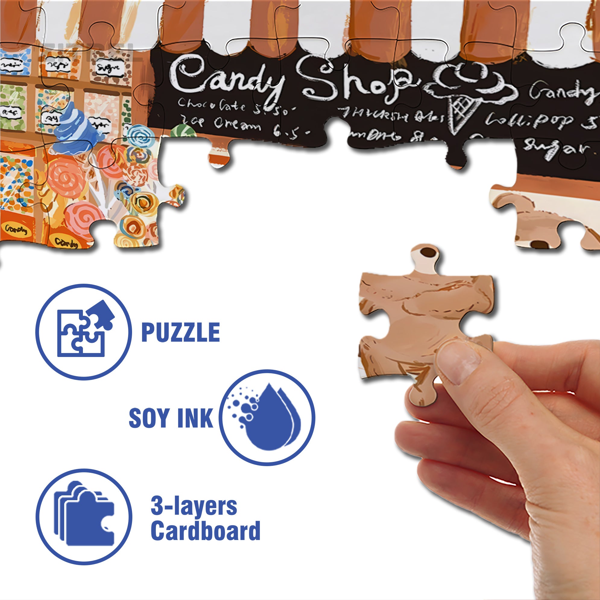 Hooray 500pcs/1000pcs Jigsaw Puzzle, Scratch-Resistant, Interactive Family Game & Brain-Boosting DIY Decor, Perfect for Halloween, Christmas & New Year Gifts, Family Puzzle Game