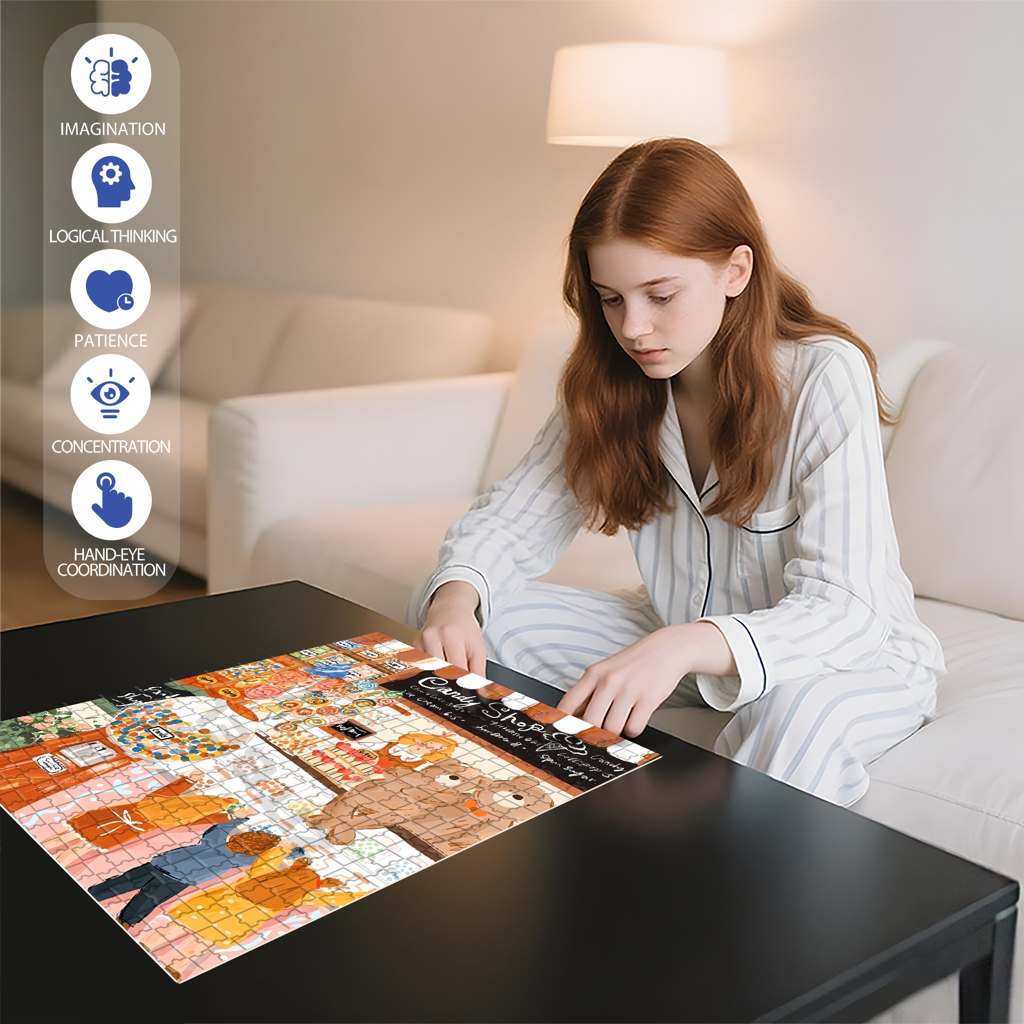 Hooray 500pcs/1000pcs Jigsaw Puzzle, Scratch-Resistant, Interactive Family Game & Brain-Boosting DIY Decor, Perfect for Halloween, Christmas & New Year Gifts, Family Puzzle Game