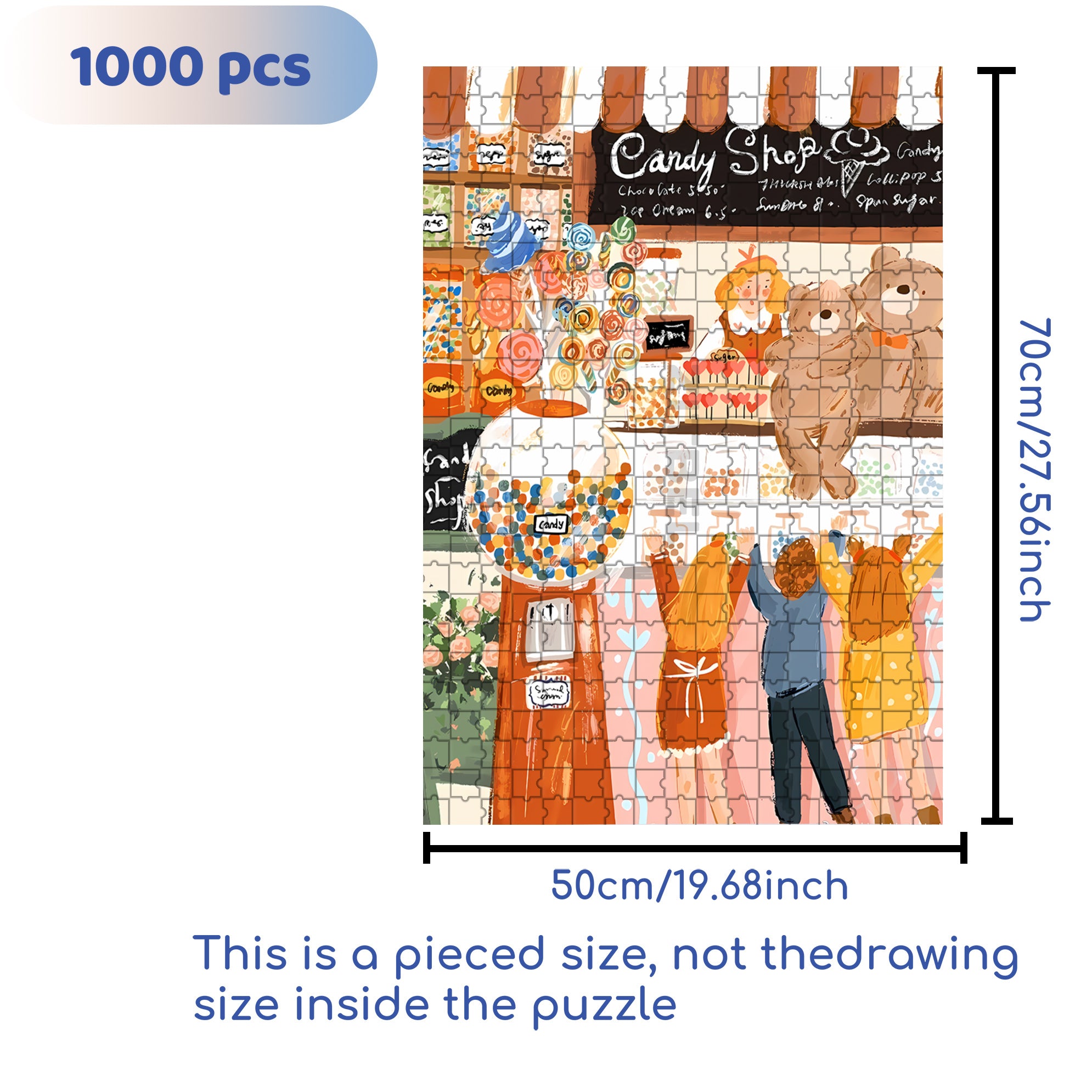 Hooray 500pcs/1000pcs Jigsaw Puzzle, Scratch-Resistant, Interactive Family Game & Brain-Boosting DIY Decor, Perfect for Halloween, Christmas & New Year Gifts, Family Puzzle Game
