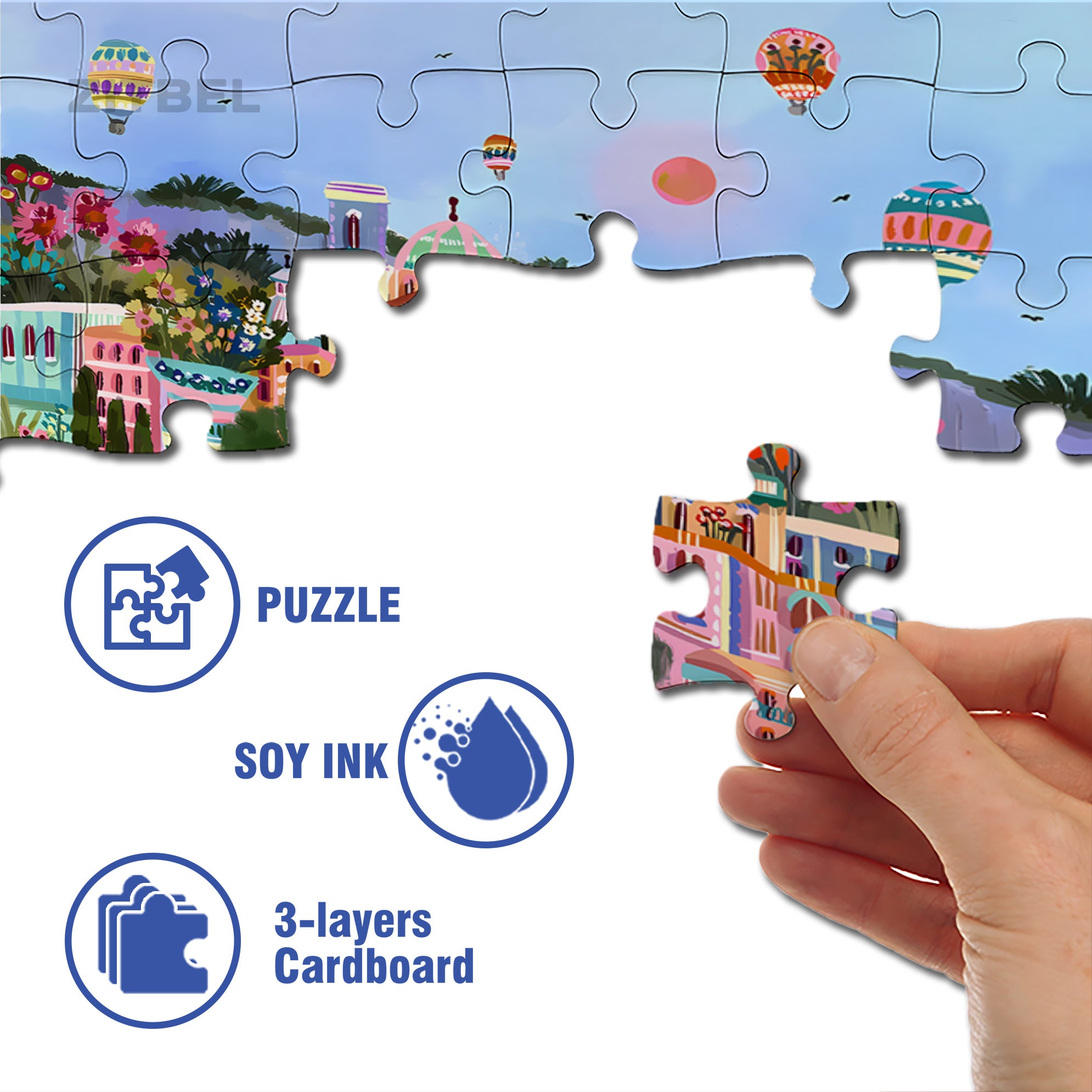 Hot Air Balloon Capital 500pcs/1000pcs Jigsaw Puzzle, Scratch-Resistant, Interactive Family Game & Brain-Boosting DIY Decor, Perfect for Halloween, Christmas & New Year Gifts, Family Puzzle Game