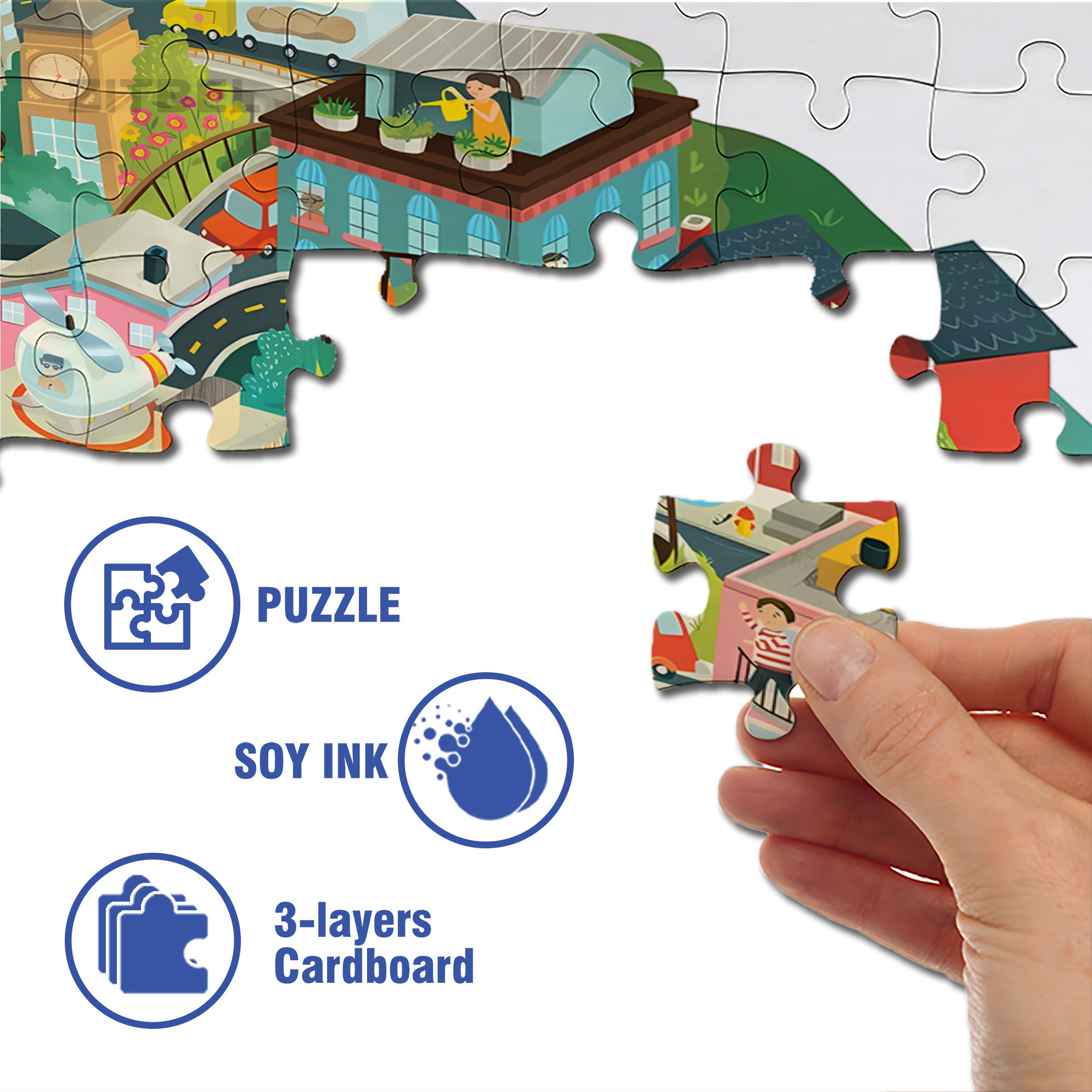 Illustration For Children's 500pcs/1000pcs Jigsaw Puzzle, Scratch-Resistant, Interactive Family Game & Brain-Boosting DIY Decor, Perfect for Halloween, Christmas & New Year Gifts, Family Puzzle Game