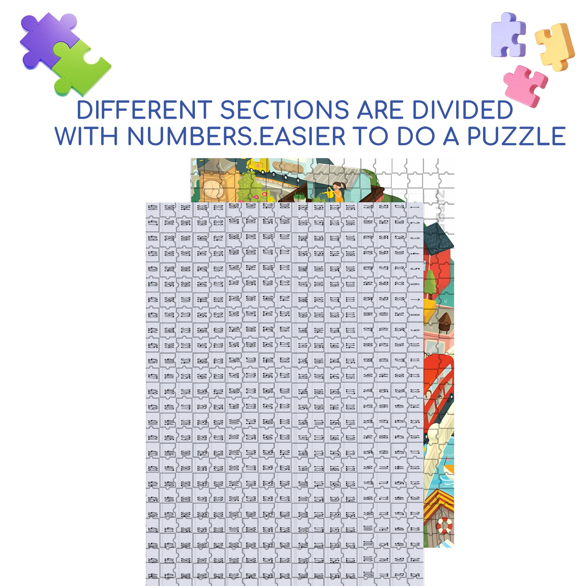 Illustration For Children's 500pcs/1000pcs Jigsaw Puzzle, Scratch-Resistant, Interactive Family Game & Brain-Boosting DIY Decor, Perfect for Halloween, Christmas & New Year Gifts, Family Puzzle Game