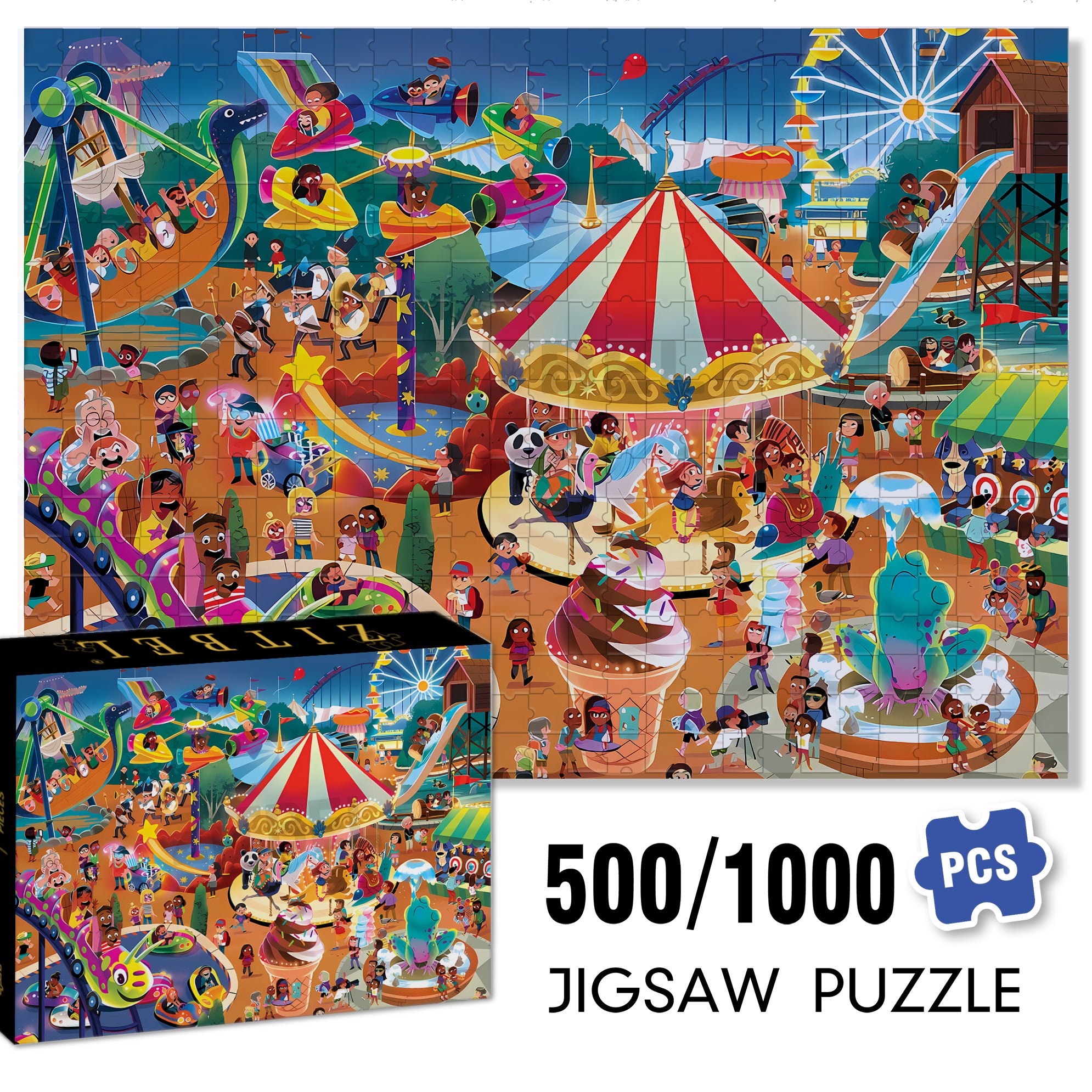 Laughter and Joy 500pcs/1000pcs Jigsaw Puzzle, Scratch-Resistant, Interactive Family Game & Brain-Boosting DIY Decor, Perfect for Halloween, Christmas & New Year Gifts, Family Puzzle Game