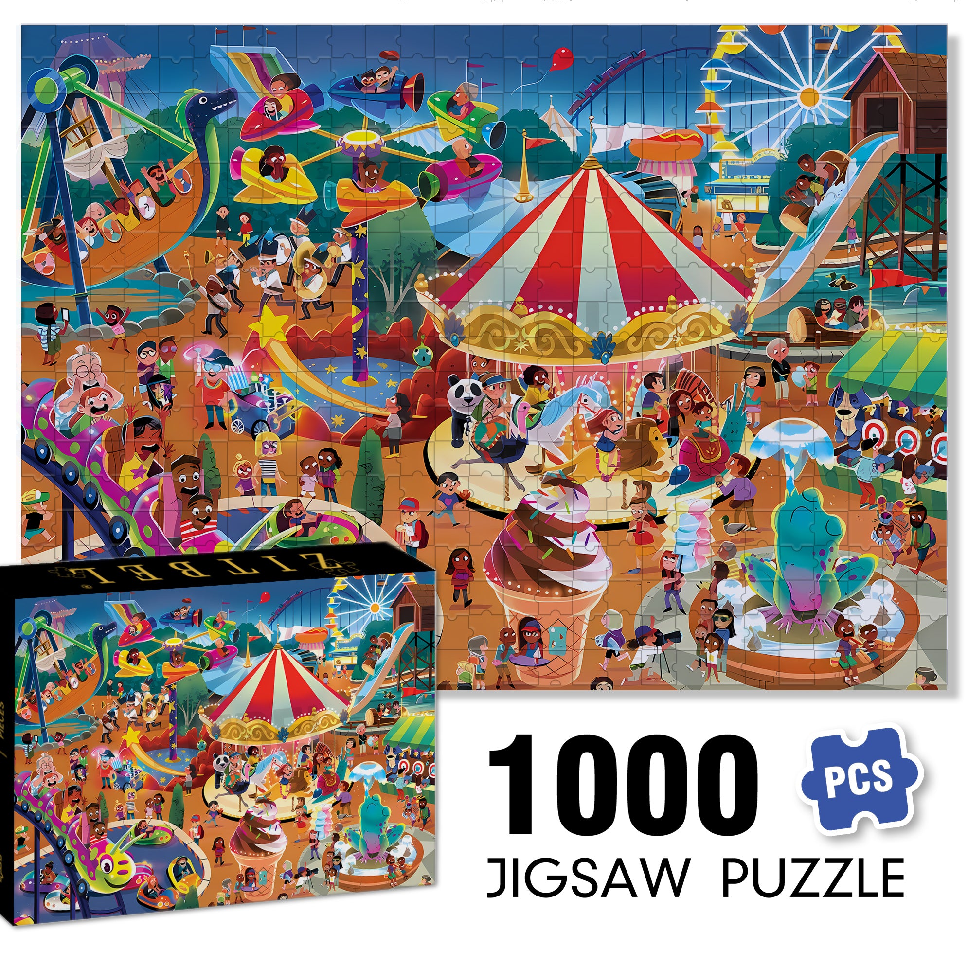 Laughter and Joy 500pcs/1000pcs Jigsaw Puzzle, Scratch-Resistant, Interactive Family Game & Brain-Boosting DIY Decor, Perfect for Halloween, Christmas & New Year Gifts, Family Puzzle Game