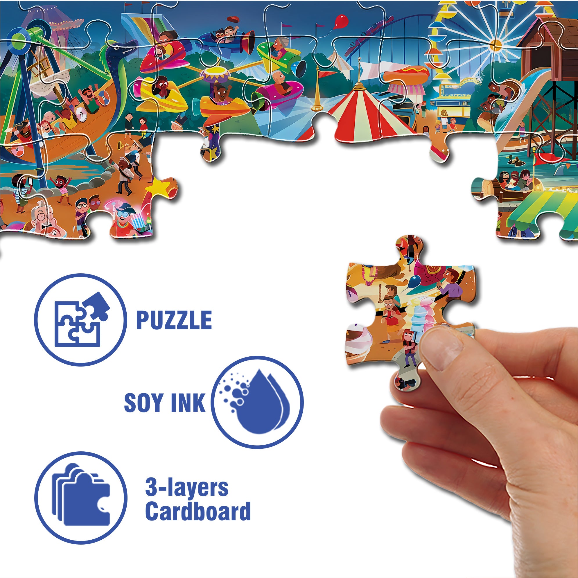 Laughter and Joy 500pcs/1000pcs Jigsaw Puzzle, Scratch-Resistant, Interactive Family Game & Brain-Boosting DIY Decor, Perfect for Halloween, Christmas & New Year Gifts, Family Puzzle Game
