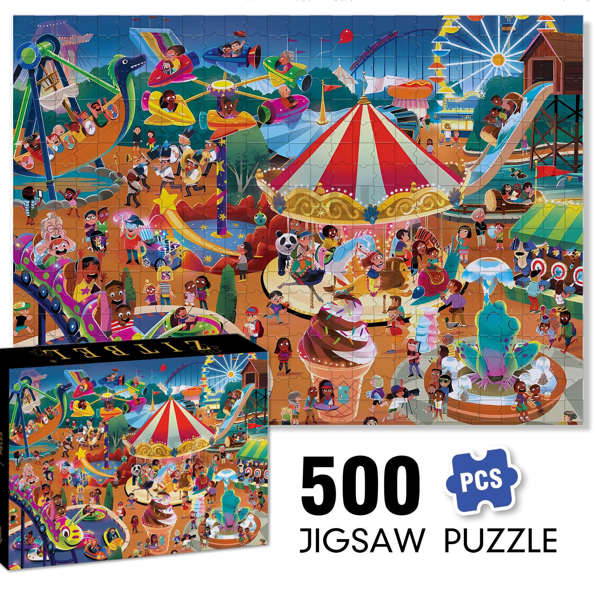 Laughter and Joy 500pcs/1000pcs Jigsaw Puzzle, Scratch-Resistant, Interactive Family Game & Brain-Boosting DIY Decor, Perfect for Halloween, Christmas & New Year Gifts, Family Puzzle Game
