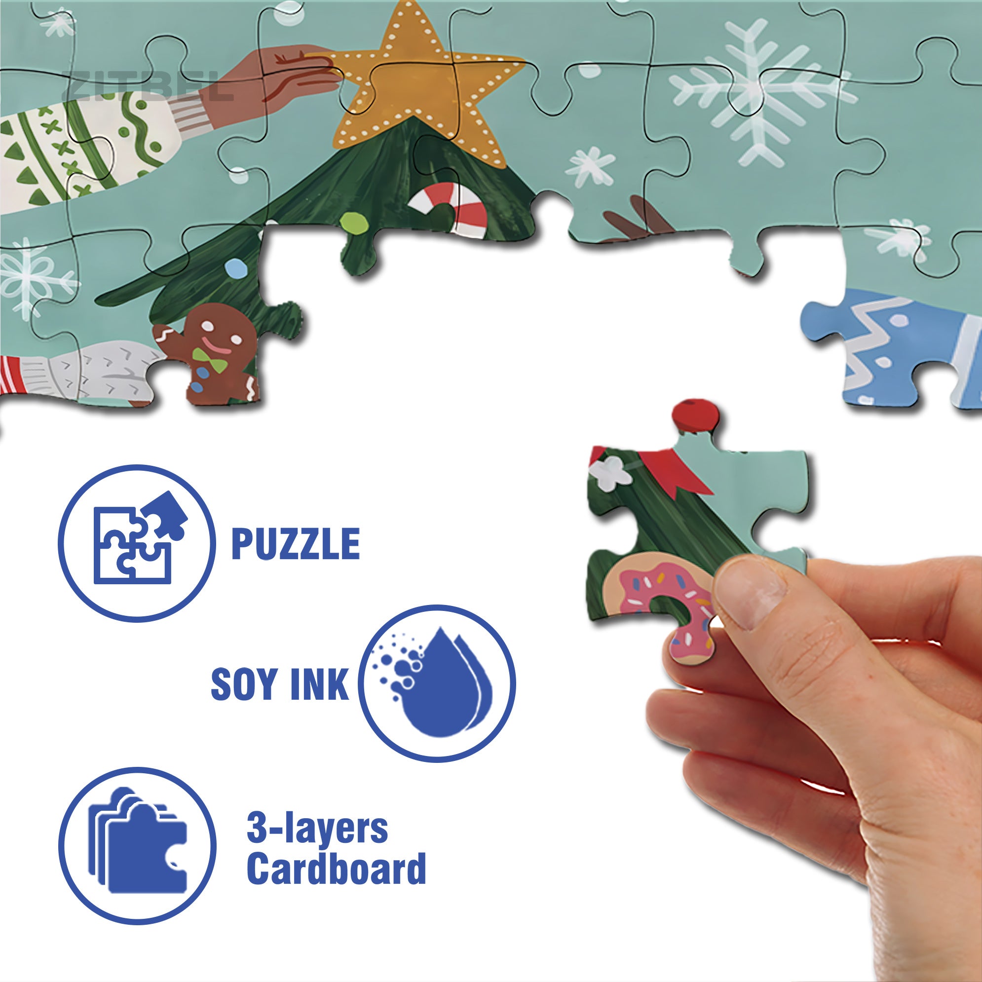 Let's Decorate Together 500pcs/1000pcs Jigsaw Puzzle, Scratch-Resistant, Interactive Family Game & Brain-Boosting DIY Decor, Perfect for Halloween, Christmas & New Year Gifts, Family Puzzle Game