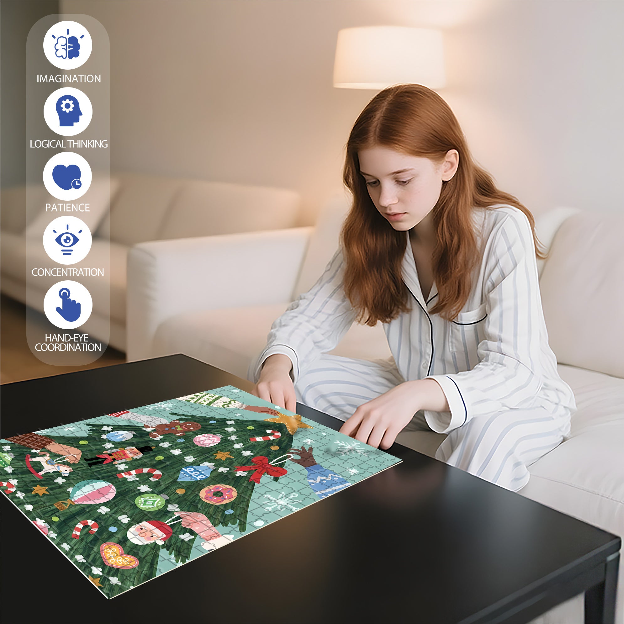Let's Decorate Together 500pcs/1000pcs Jigsaw Puzzle, Scratch-Resistant, Interactive Family Game & Brain-Boosting DIY Decor, Perfect for Halloween, Christmas & New Year Gifts, Family Puzzle Game