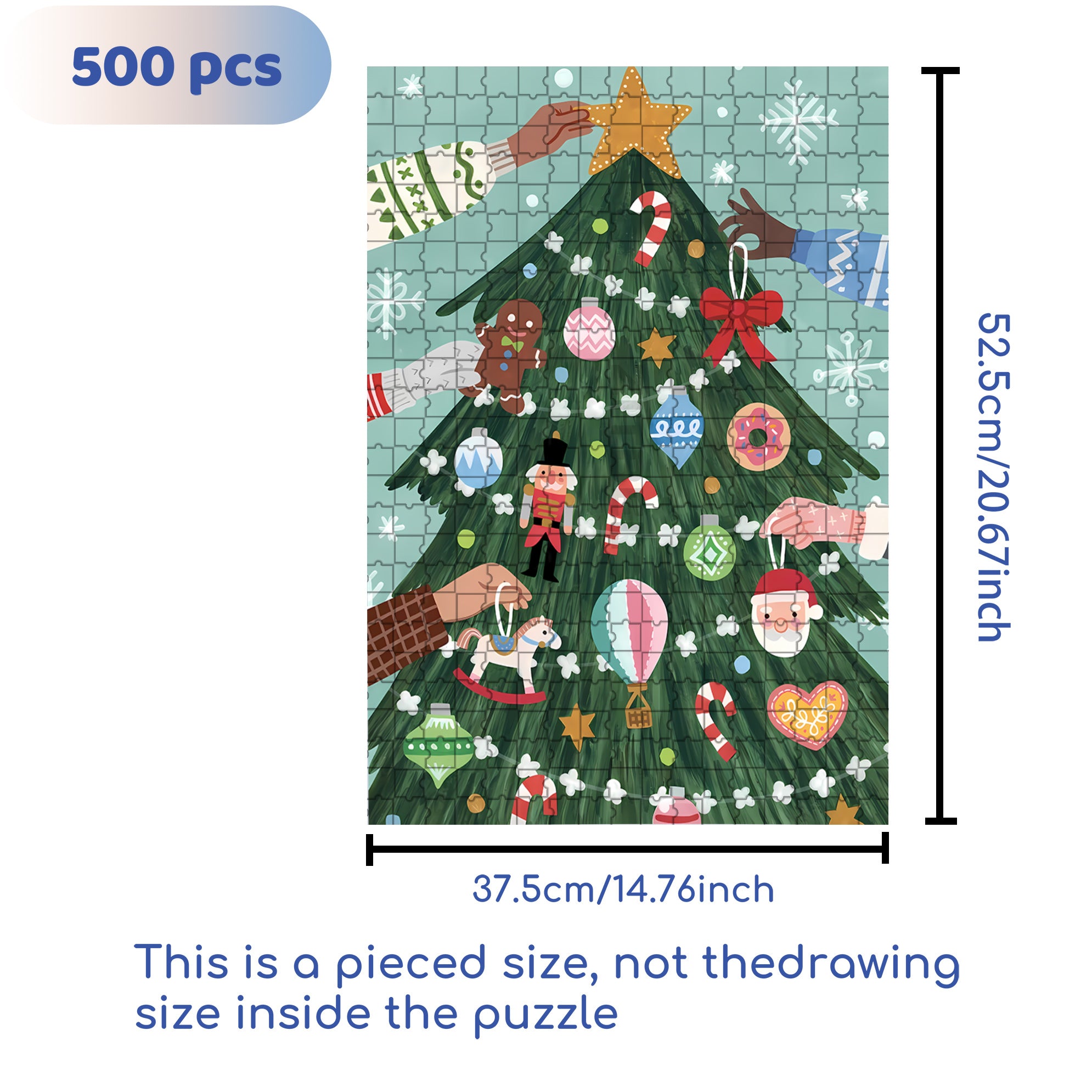 Let's Decorate Together 500pcs/1000pcs Jigsaw Puzzle, Scratch-Resistant, Interactive Family Game & Brain-Boosting DIY Decor, Perfect for Halloween, Christmas & New Year Gifts, Family Puzzle Game