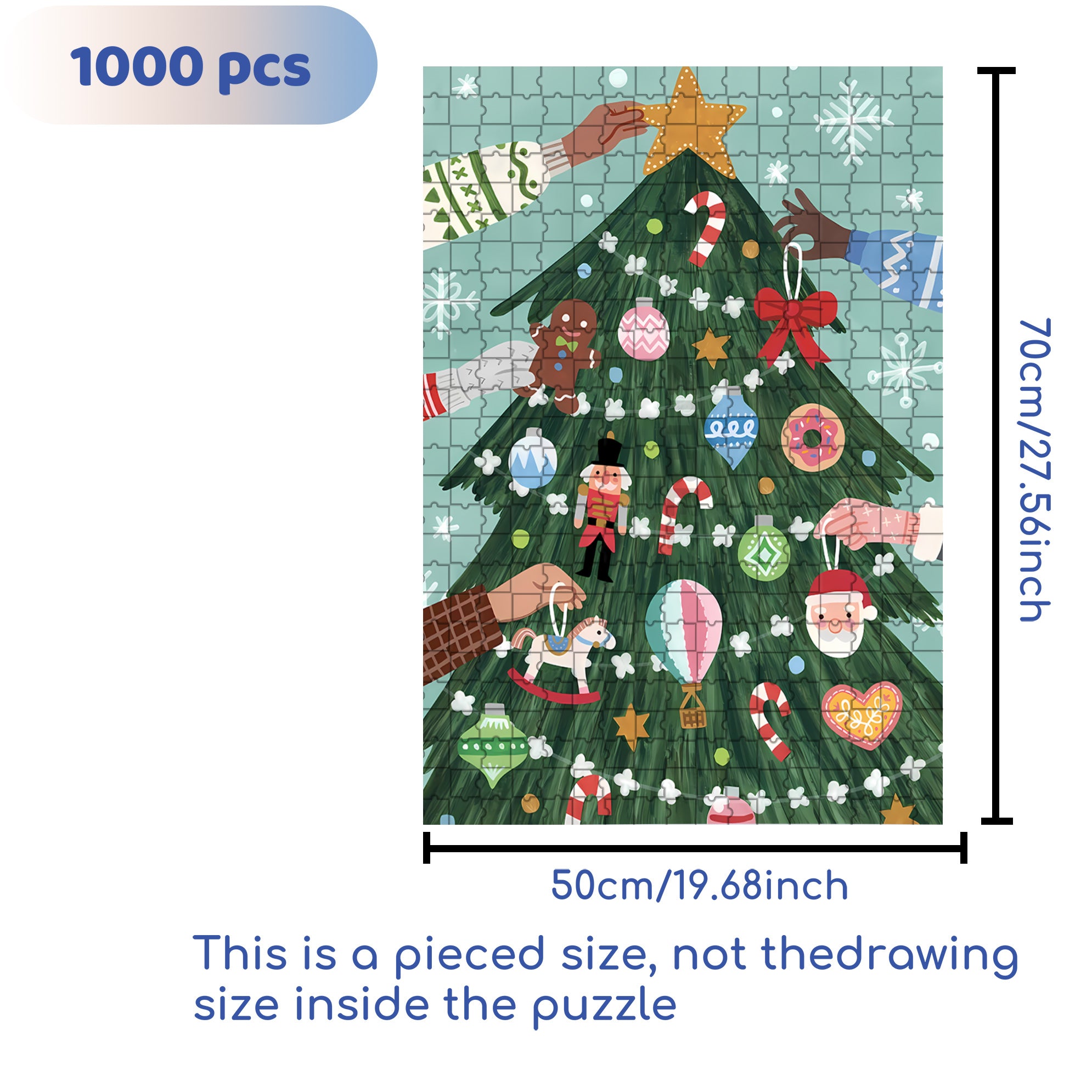Let's Decorate Together 500pcs/1000pcs Jigsaw Puzzle, Scratch-Resistant, Interactive Family Game & Brain-Boosting DIY Decor, Perfect for Halloween, Christmas & New Year Gifts, Family Puzzle Game