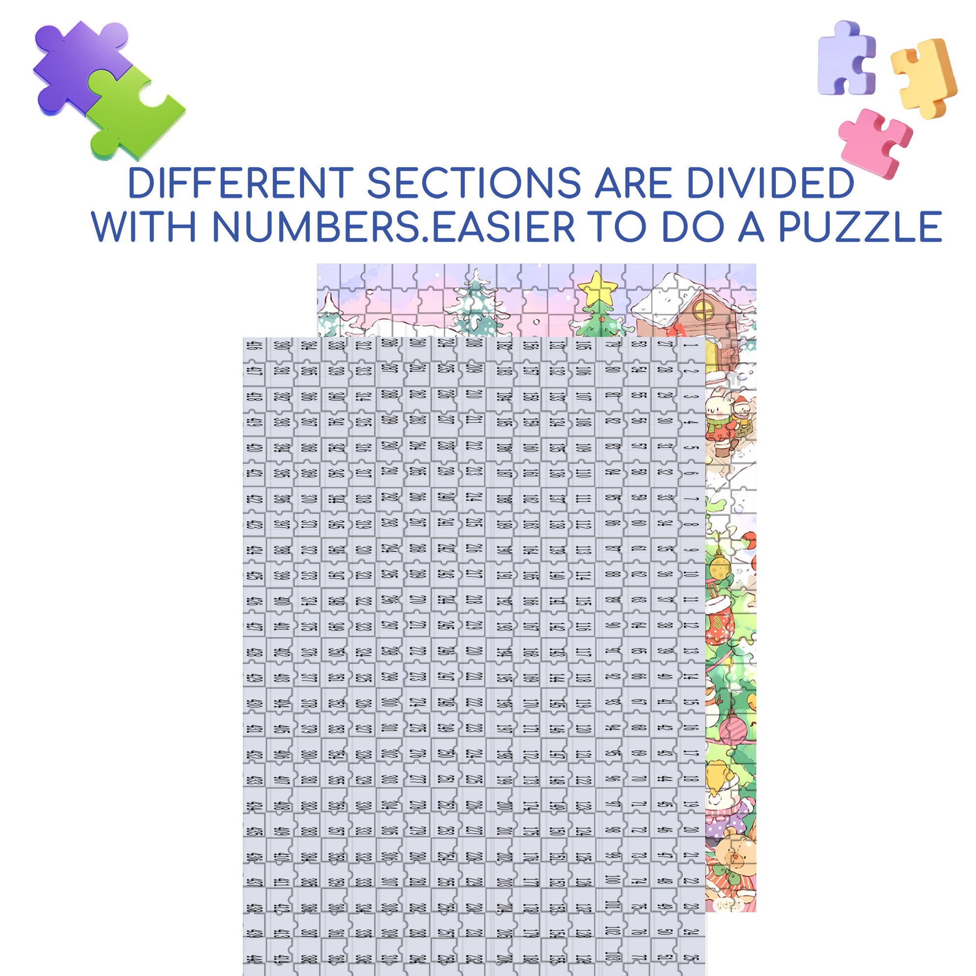 Little Animals' Christmas 500pcs/1000pcs Jigsaw Puzzle, Scratch-Resistant, Interactive Family Game & Brain-Boosting DIY Decor, Perfect for Halloween, Christmas & New Year Gifts, Family Puzzle Game