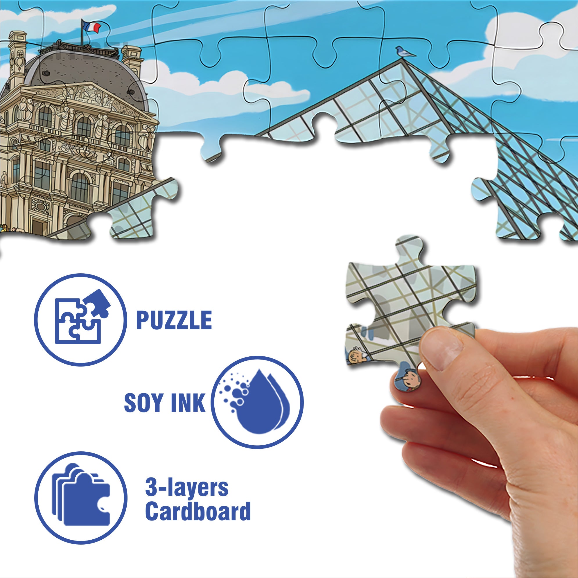 Louvre Museum 500pcs/1000pcs Jigsaw Puzzle, Scratch-Resistant, Interactive Family Game & Brain-Boosting DIY Decor, Perfect for Halloween, Christmas & New Year Gifts, Family Puzzle Game