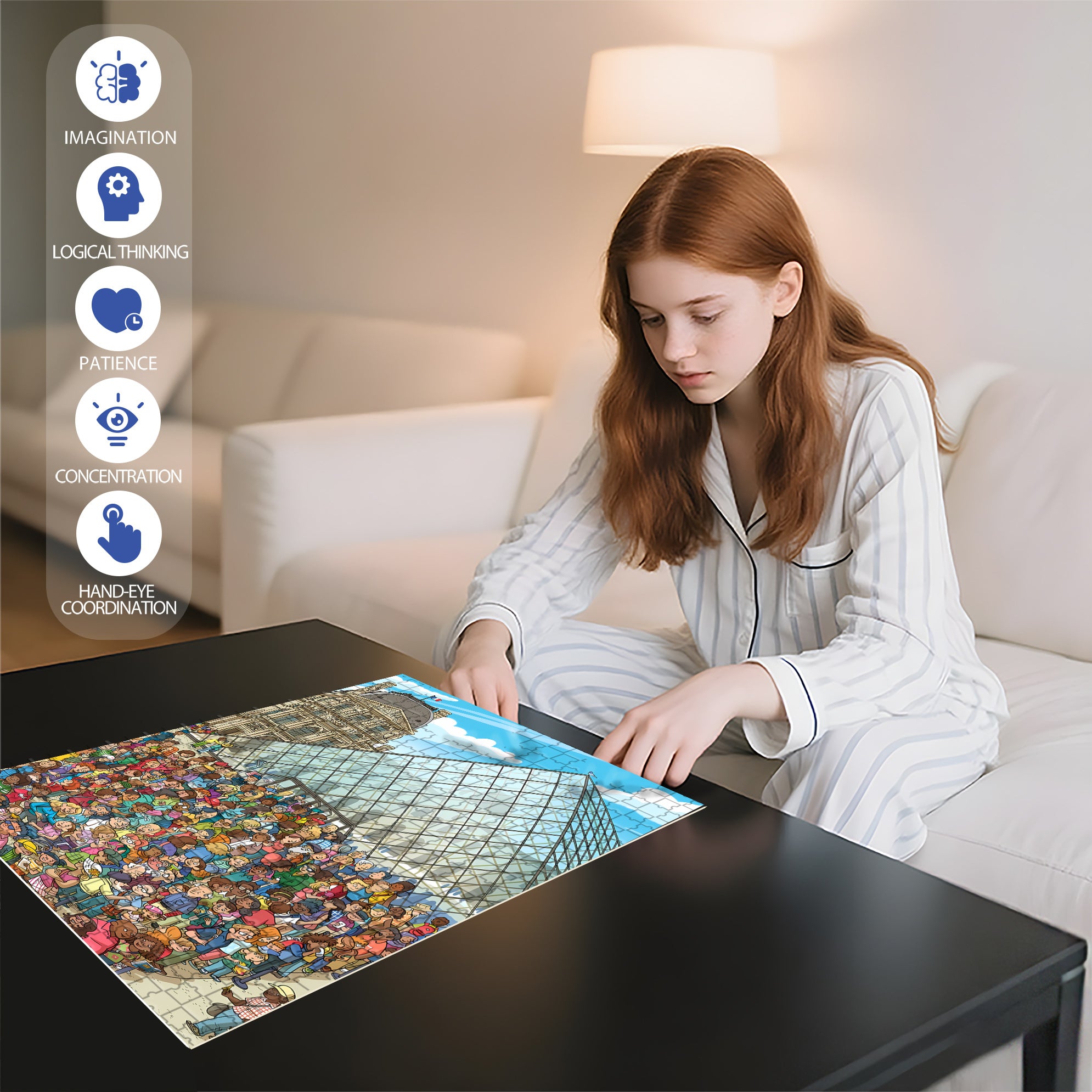 Louvre Museum 500pcs/1000pcs Jigsaw Puzzle, Scratch-Resistant, Interactive Family Game & Brain-Boosting DIY Decor, Perfect for Halloween, Christmas & New Year Gifts, Family Puzzle Game