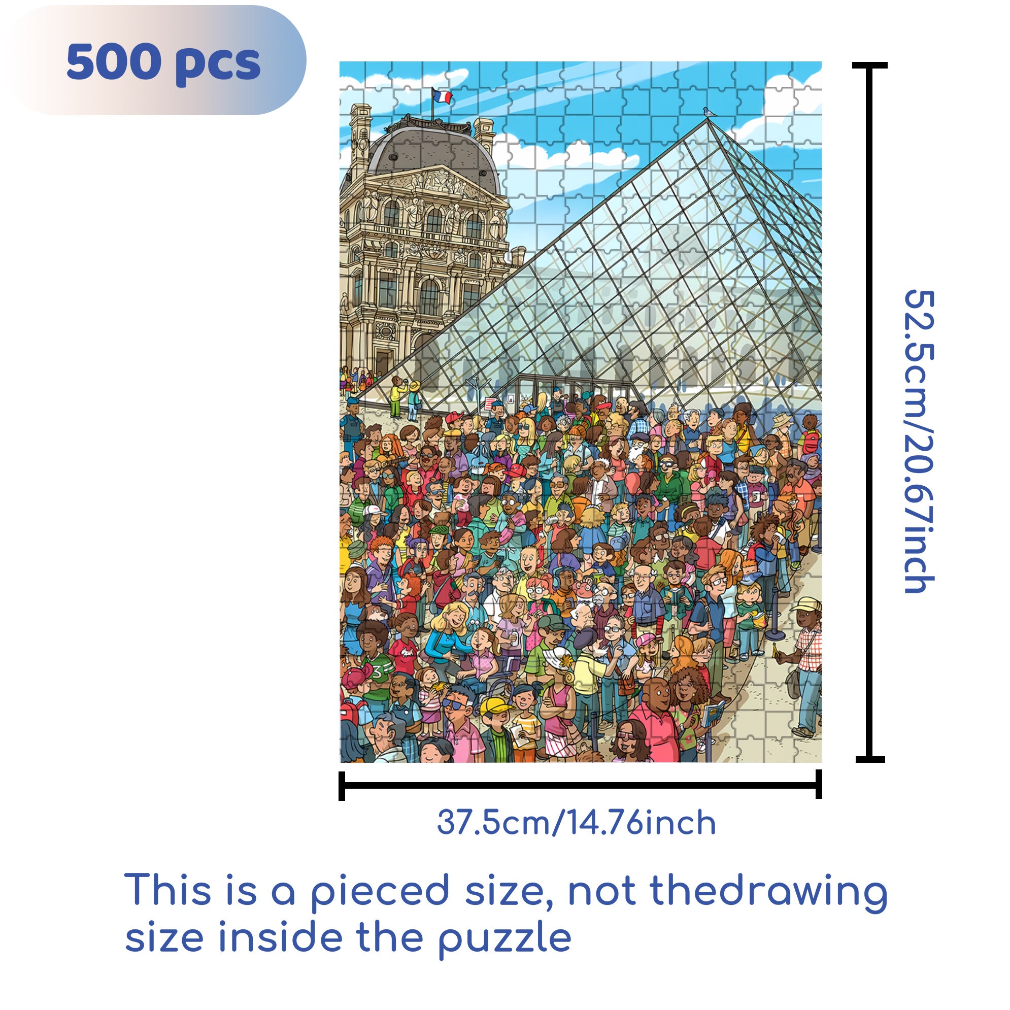 Louvre Museum 500pcs/1000pcs Jigsaw Puzzle, Scratch-Resistant, Interactive Family Game & Brain-Boosting DIY Decor, Perfect for Halloween, Christmas & New Year Gifts, Family Puzzle Game