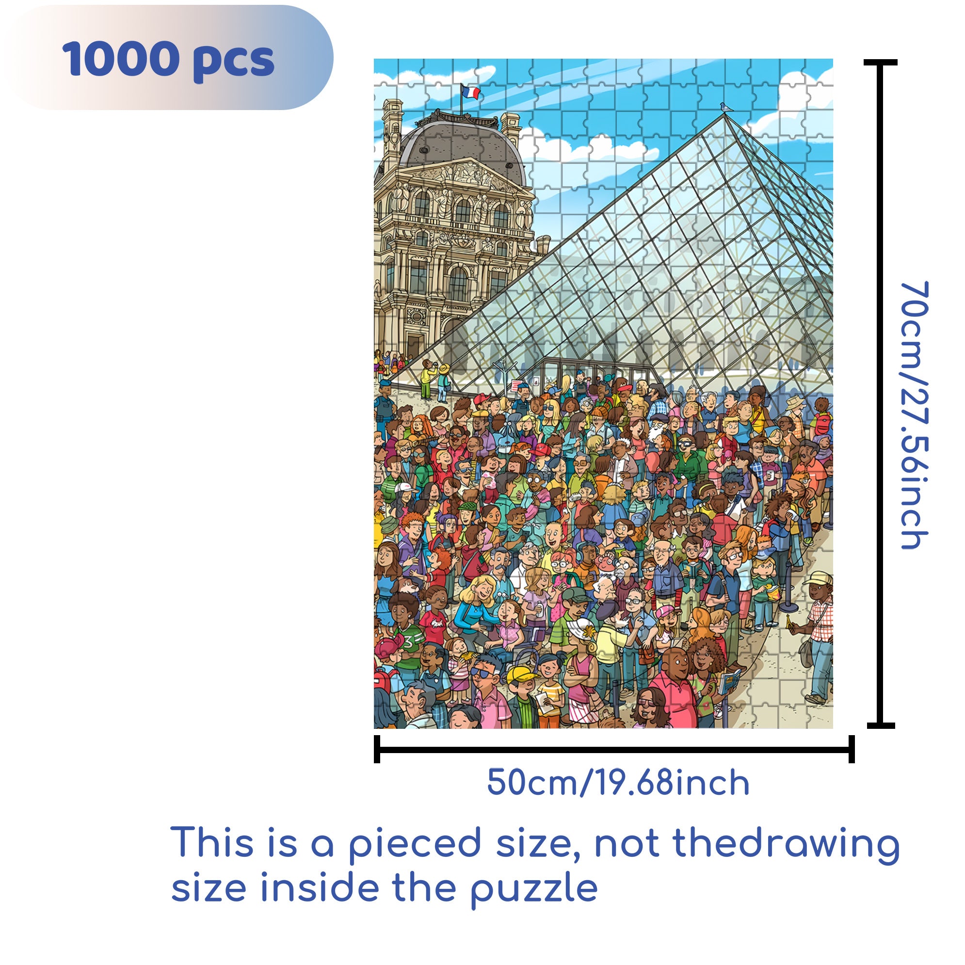 Louvre Museum 500pcs/1000pcs Jigsaw Puzzle, Scratch-Resistant, Interactive Family Game & Brain-Boosting DIY Decor, Perfect for Halloween, Christmas & New Year Gifts, Family Puzzle Game